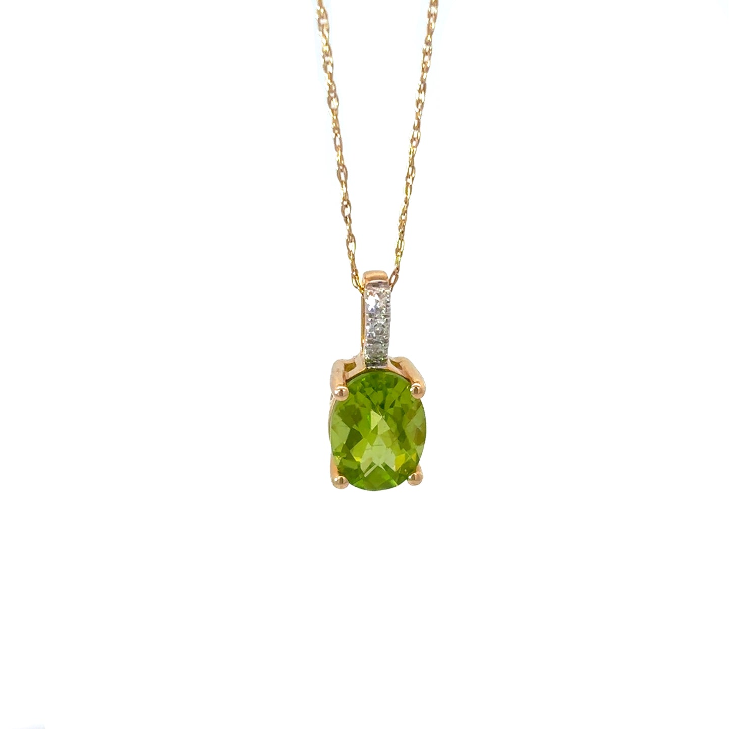 14K Yellow Gold Peridot Pendant