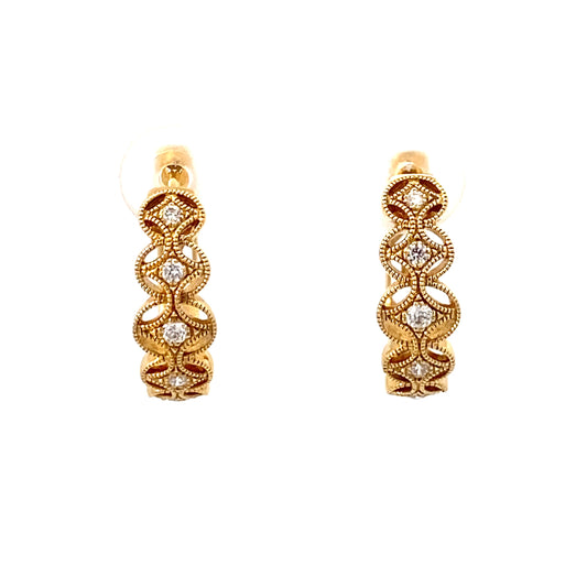 18K Yellow Gold J Hoop