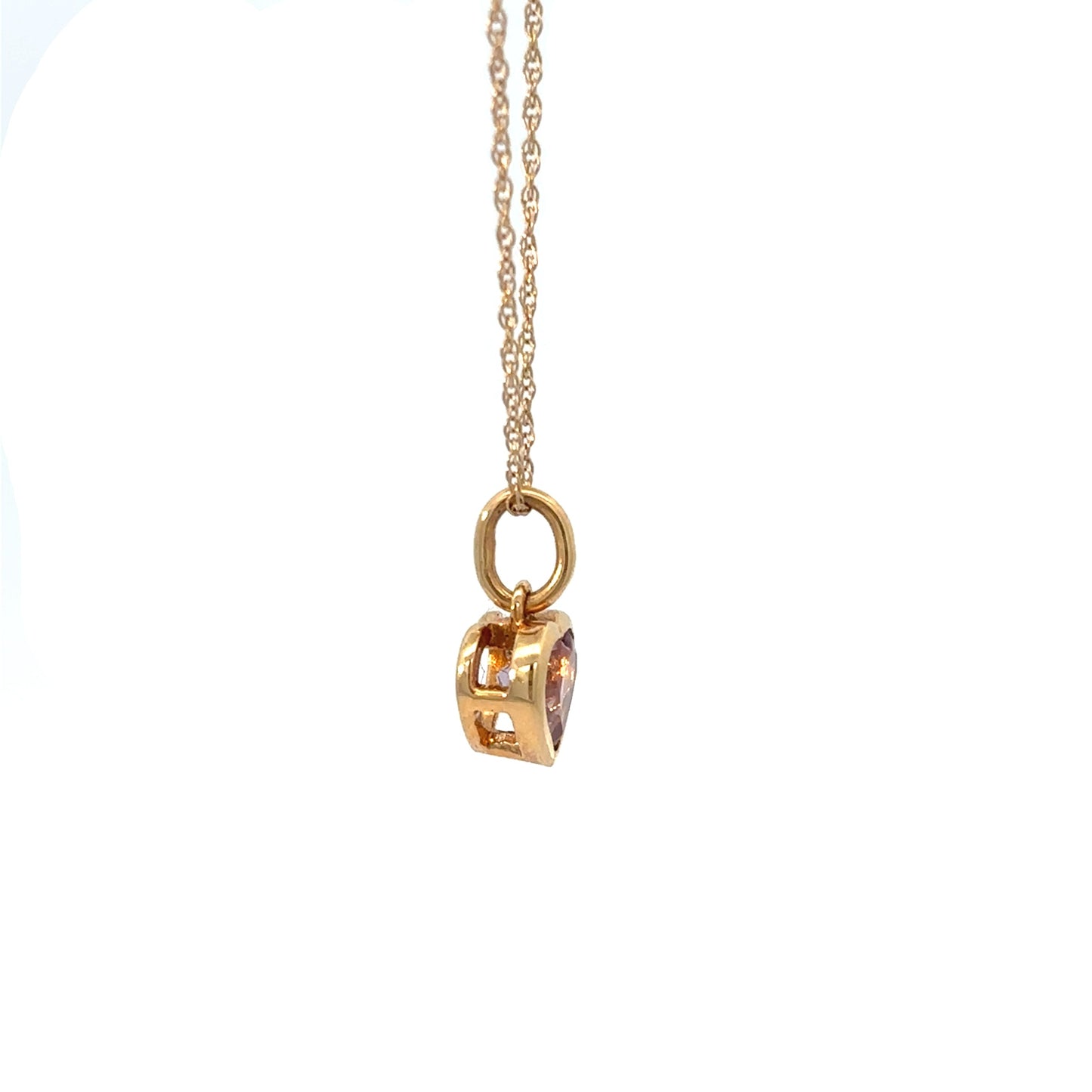 10K Yellow Gold Amethyst Heart Pendant