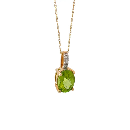14K Yellow Gold Peridot Pendant