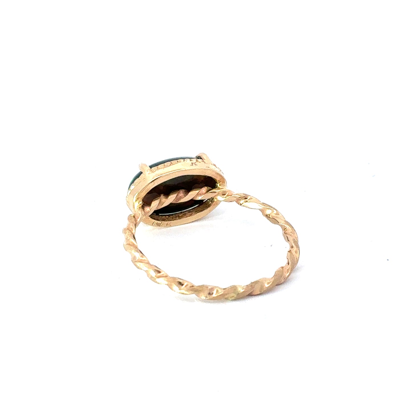 14K Yellow Gold Black Opal Ring