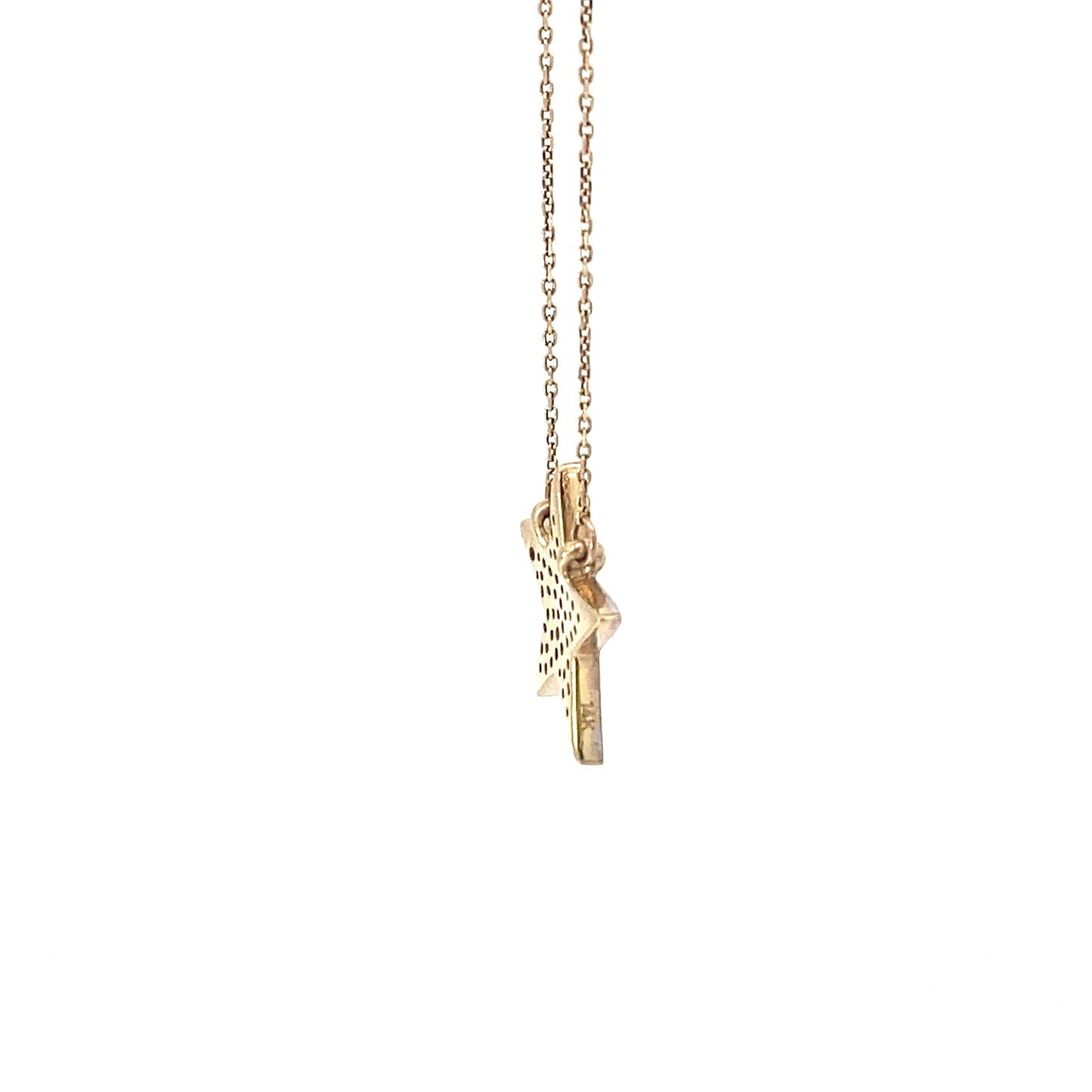 14K Yellow Gold and Diamond Star Pendant