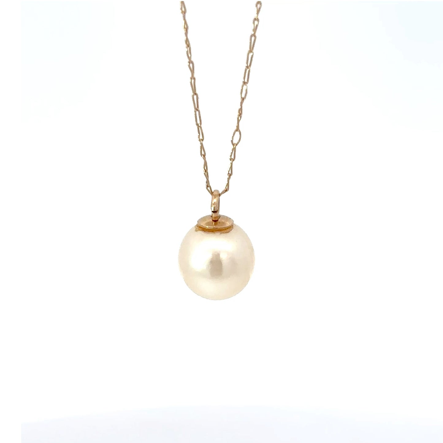 14K Yellow Gold single Pearl Pendant
