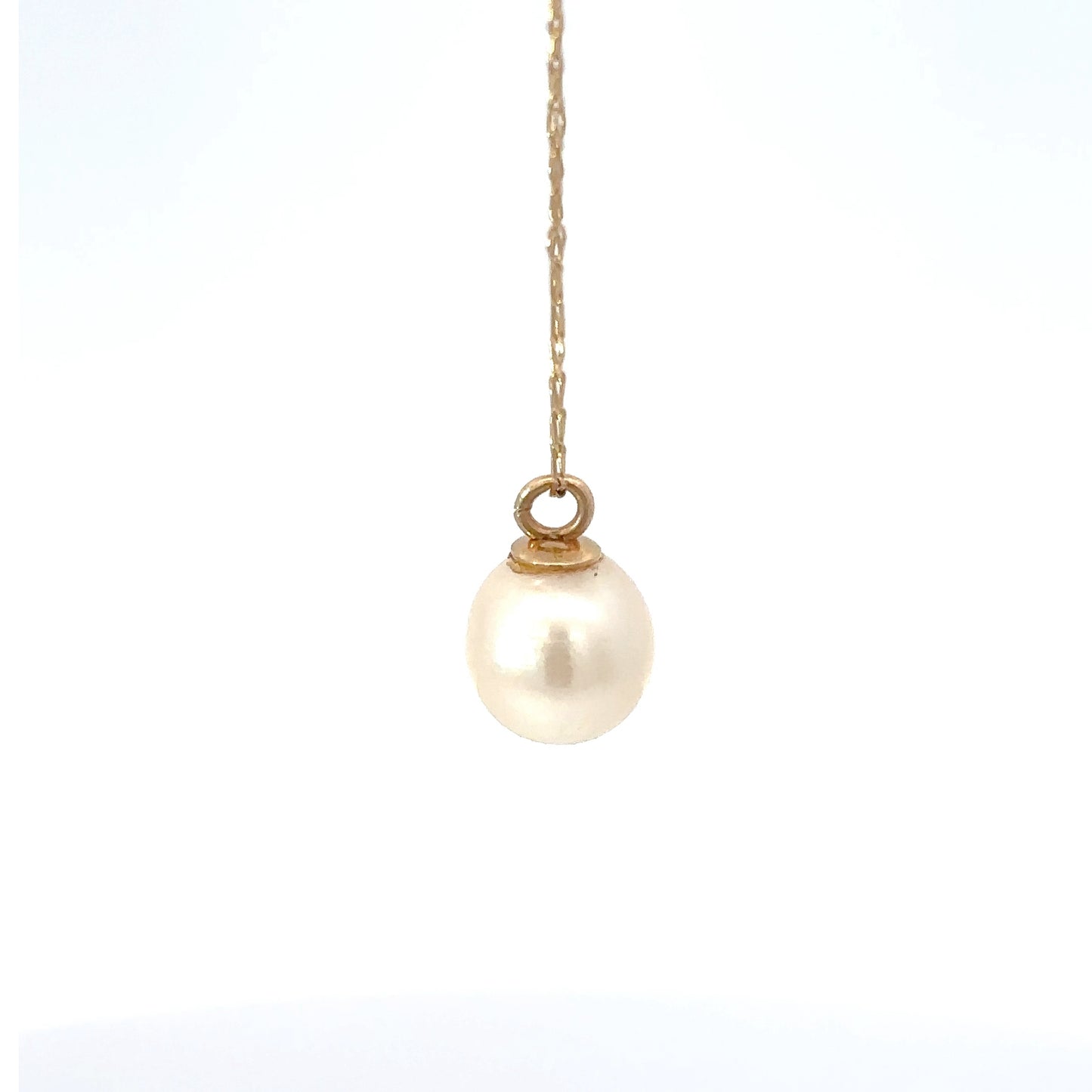 14K Yellow Gold single Pearl Pendant