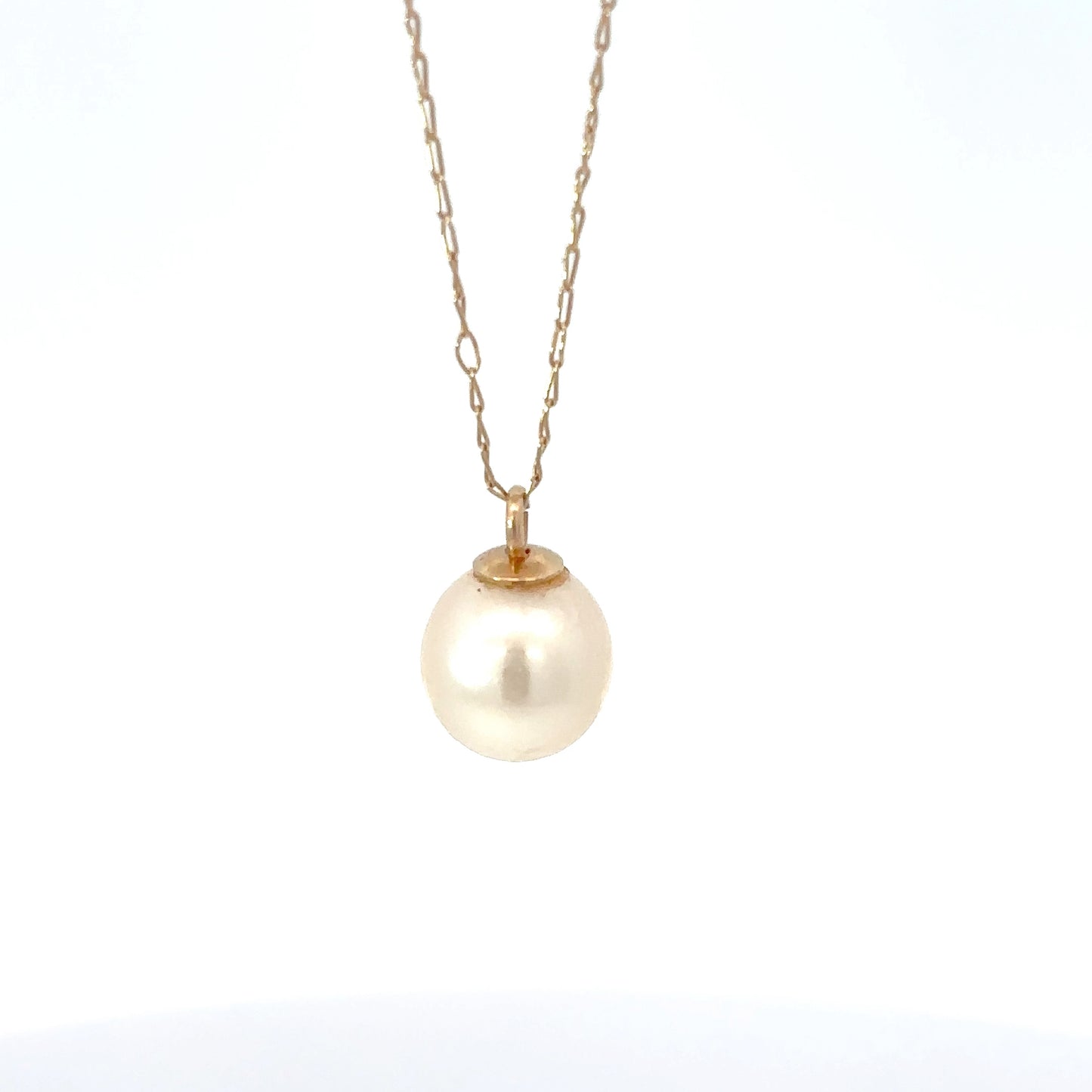 14K Yellow Gold single Pearl Pendant