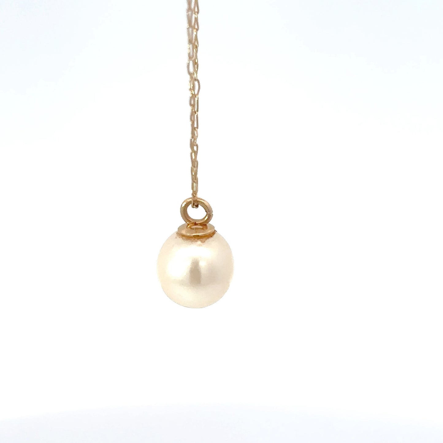14K Yellow Gold single Pearl Pendant