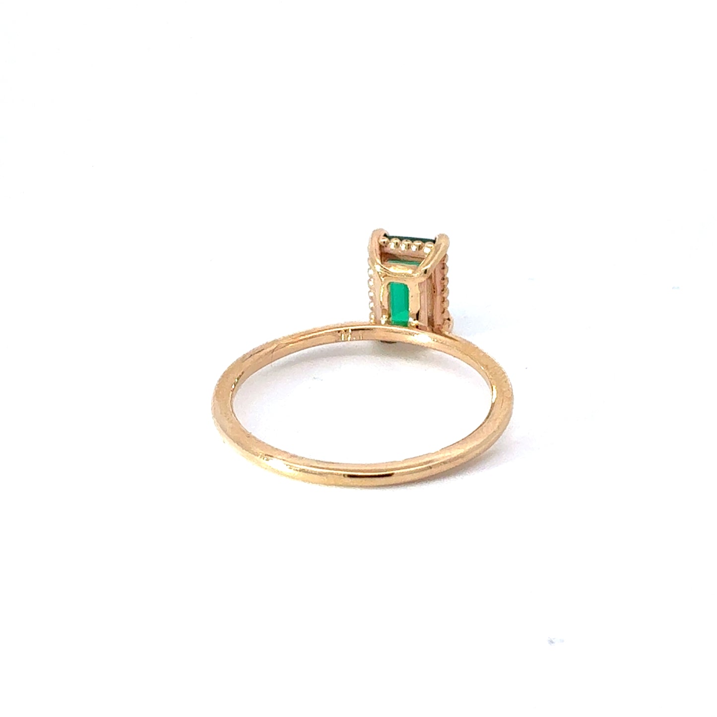14K Yellow Gold Lab Grown Emerald