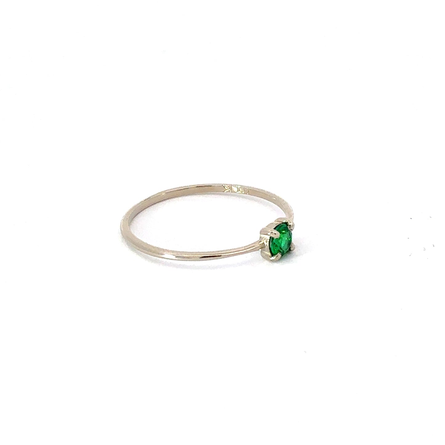 10K White Gold Lab Grown Emerald Ring