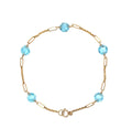 14K Yellow Gold Swiss Blue Topaz Bracelet