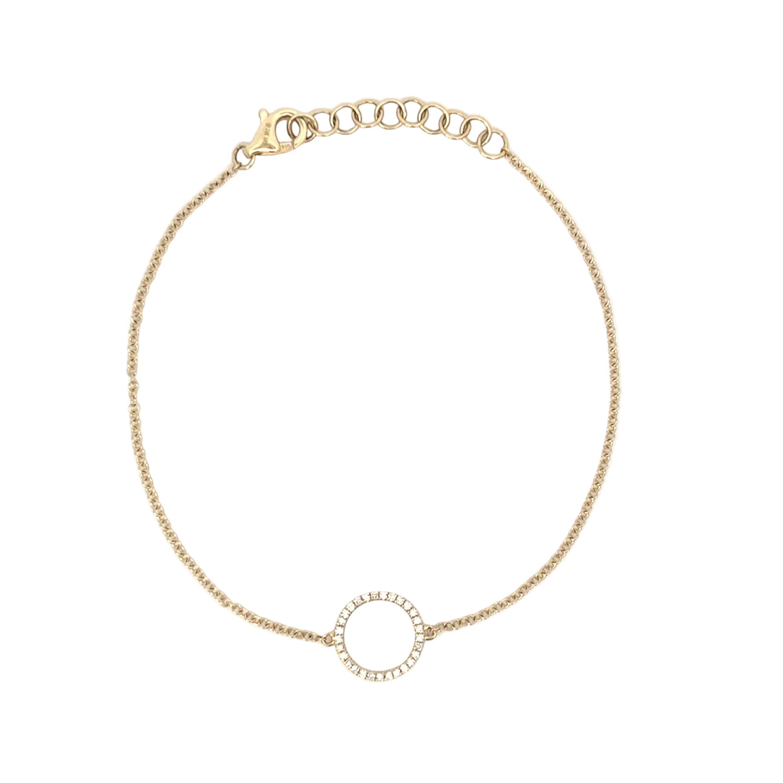 14K Yellow Gold Open Circle Bracelet