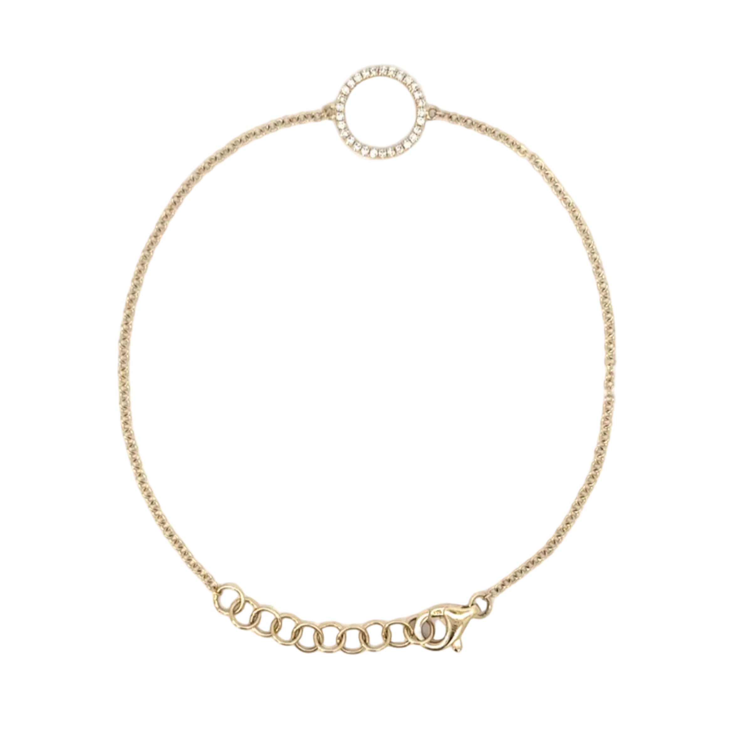 14K Yellow Gold Open Circle Bracelet