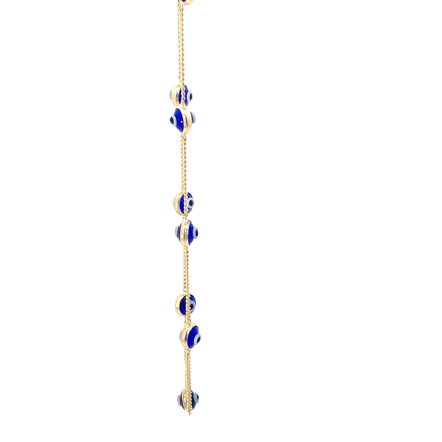 14K Yellow Gold Dark Blue Evil Eye Bracelet