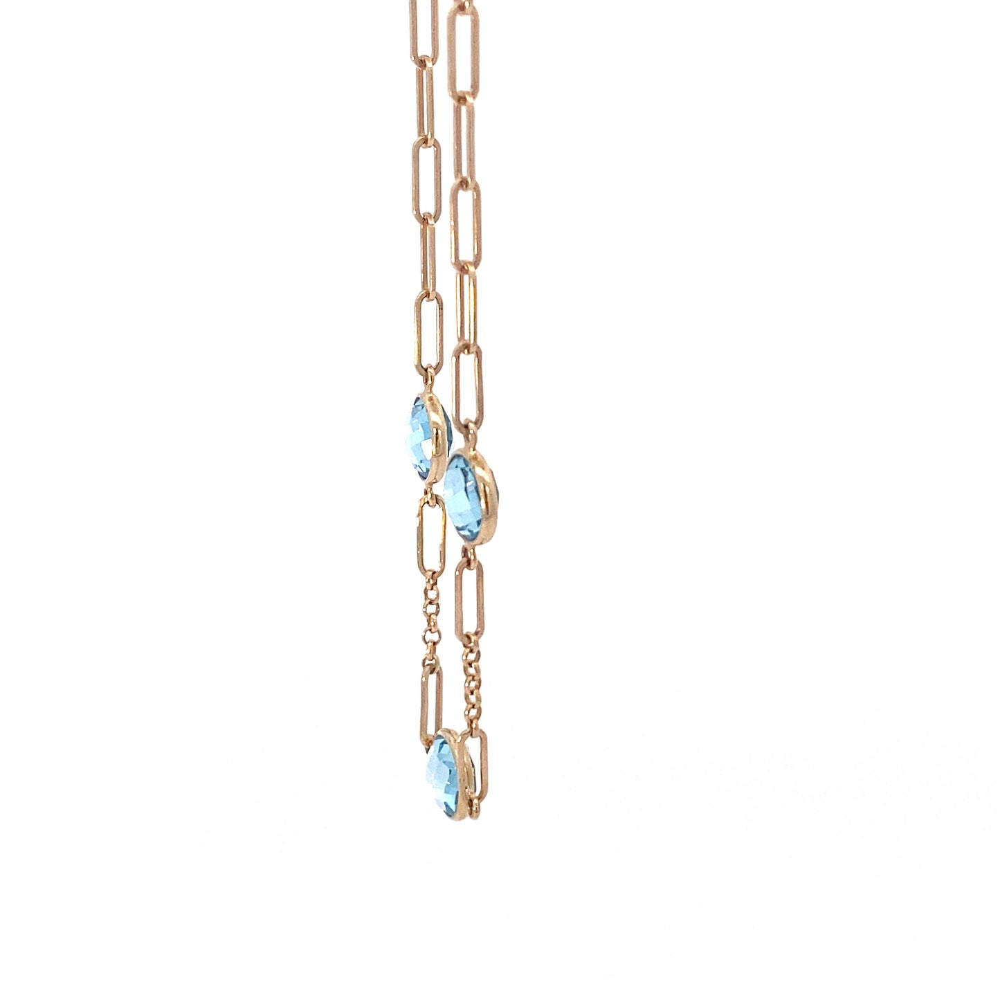 14k Yellow Gold Blue Swiss Topaz Bracelet