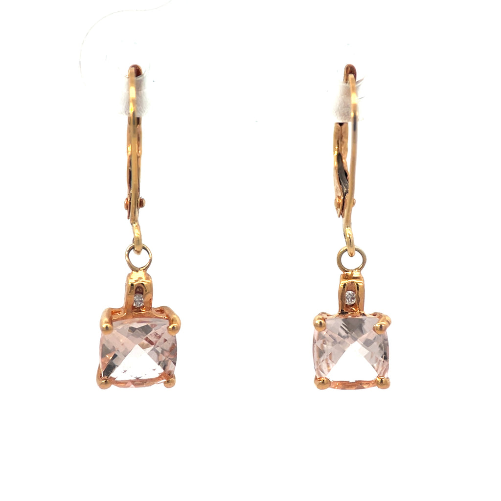 14K Rose Gold Morganite Earrings