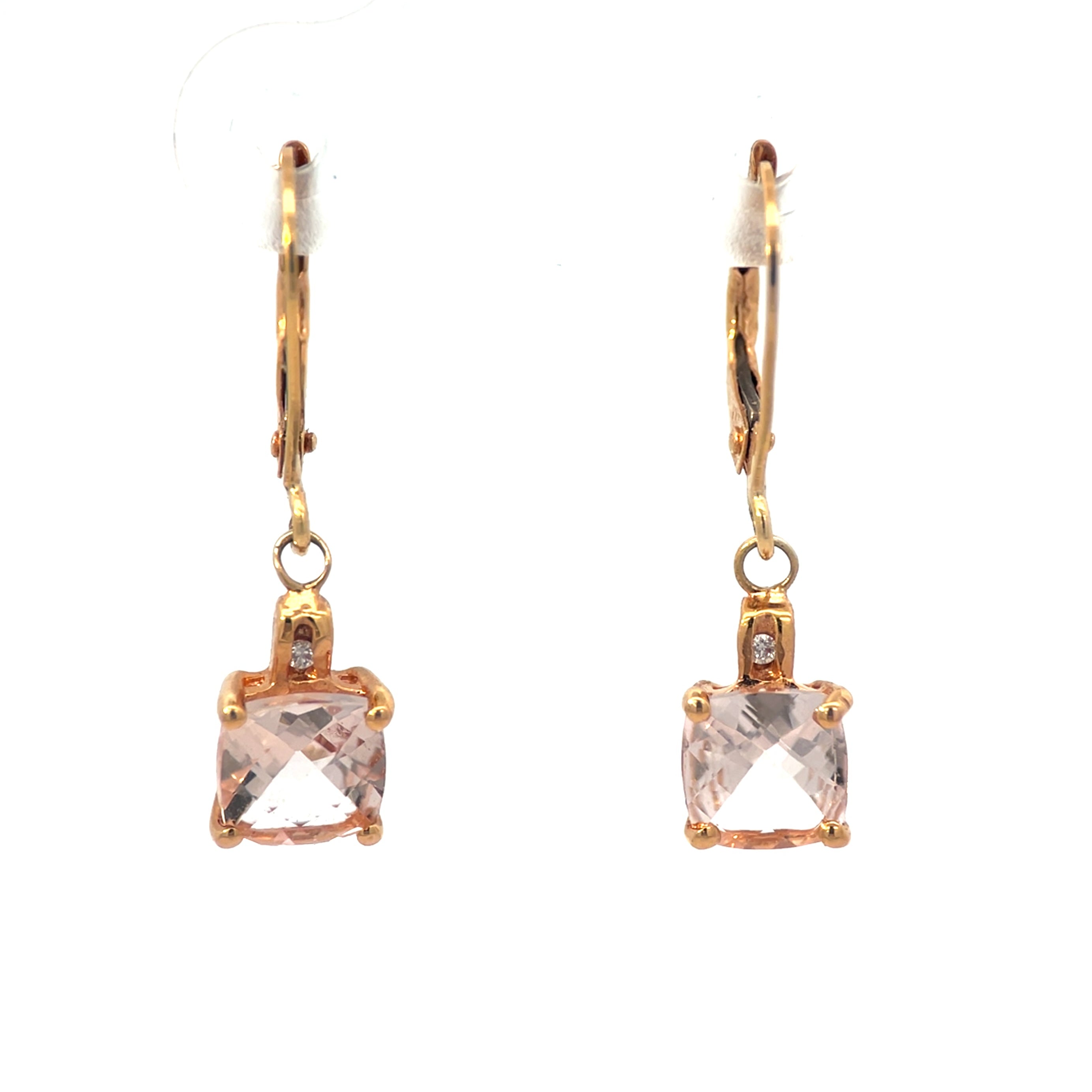 14K Rose Gold Morganite Earrings