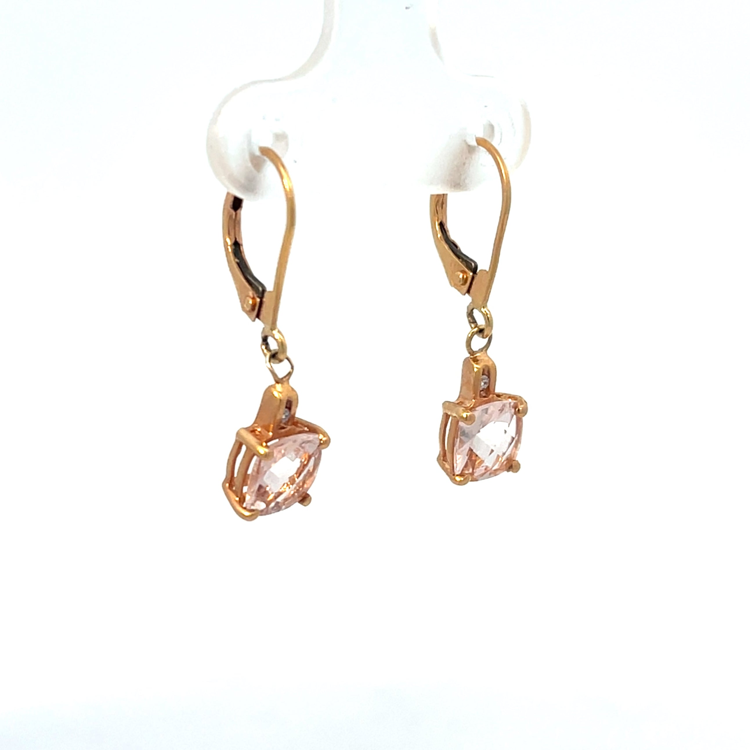 14K Rose Gold Morganite Earrings