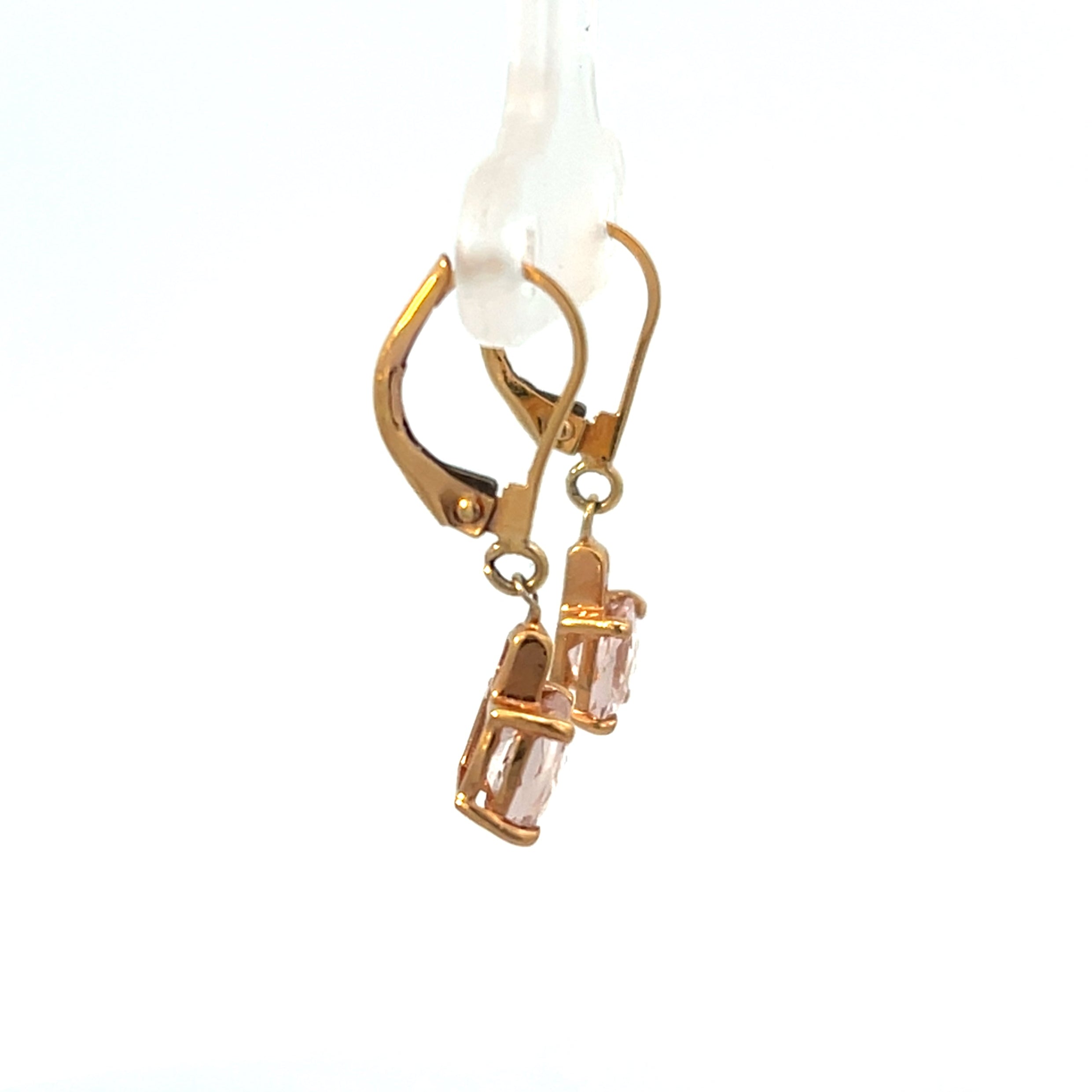 14K Rose Gold Morganite Earrings