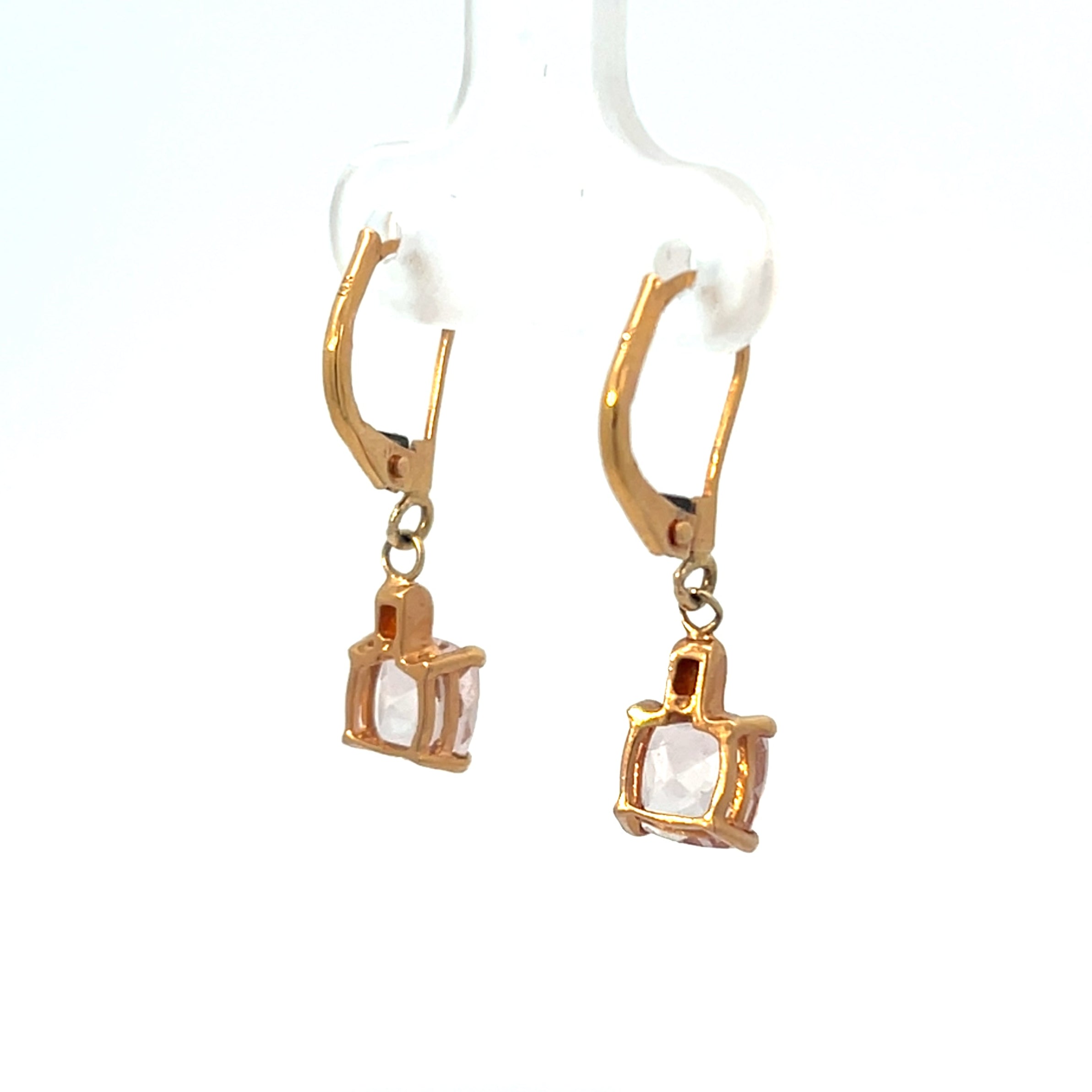 14K Rose Gold Morganite Earrings