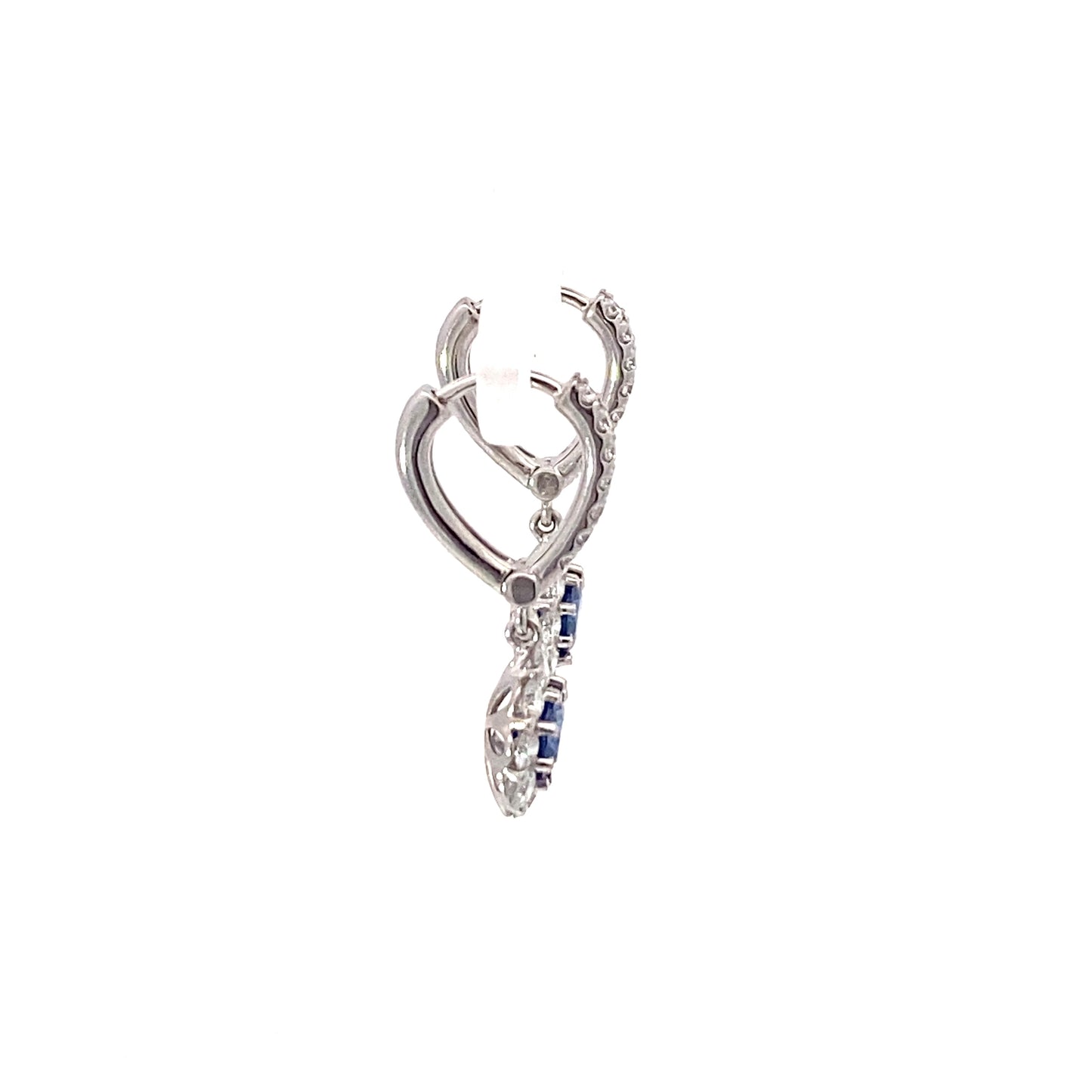 18K White Gold Blue Sapphire Earring