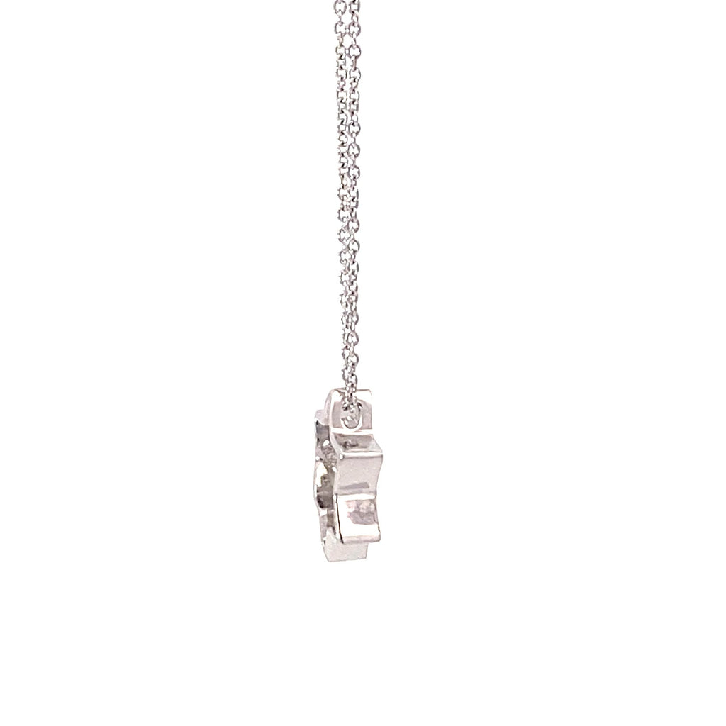 14K White Gold Small Star of David Pendant with Diamonds