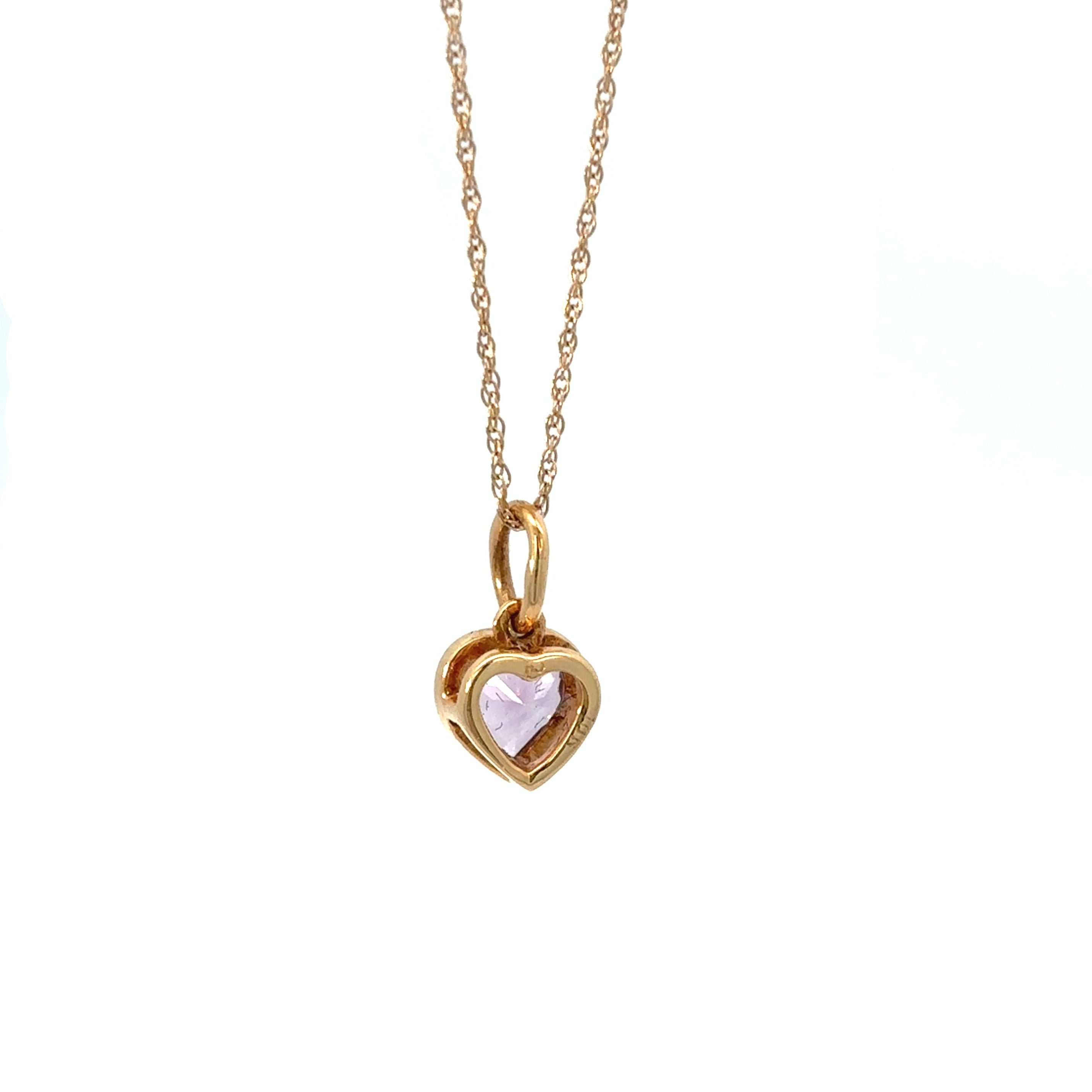 10K Yellow Gold Amethyst Heart Pendant
