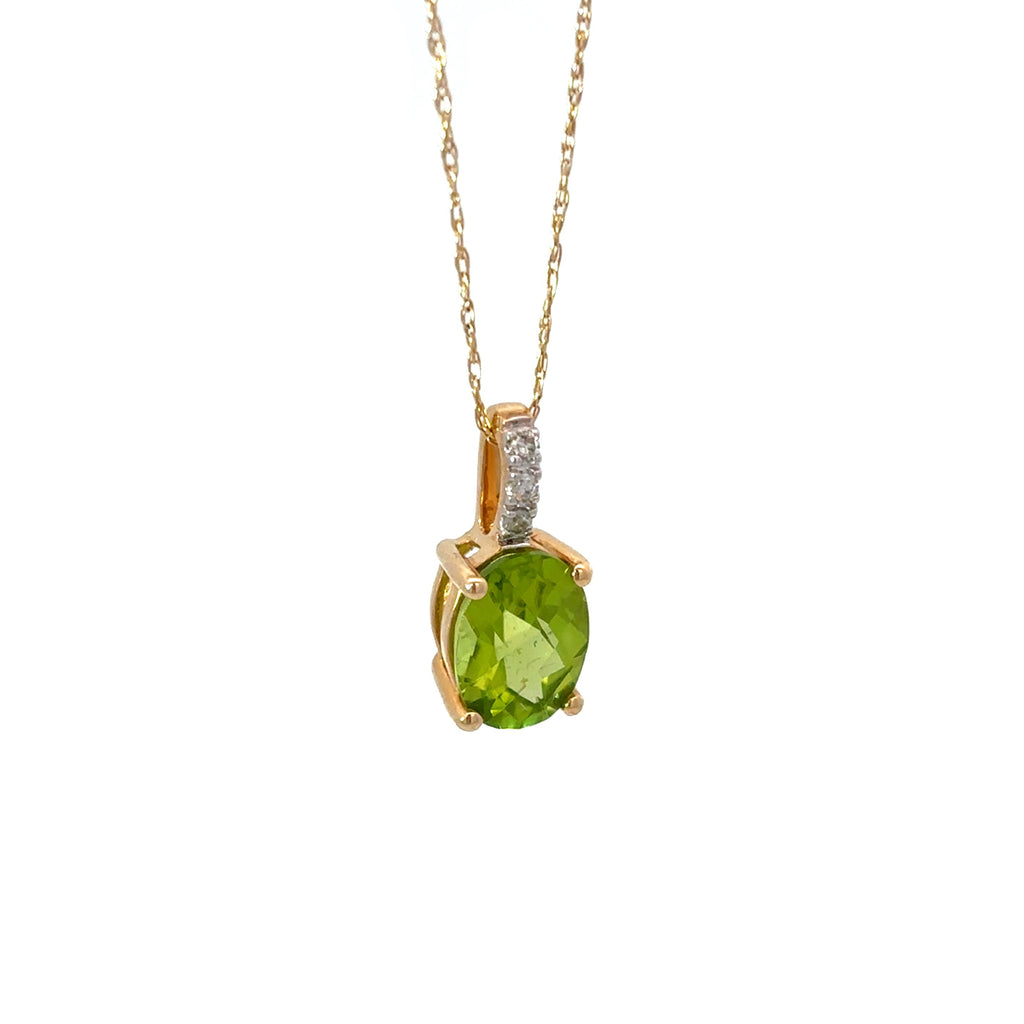 14K Yellow Gold Peridot Pendant