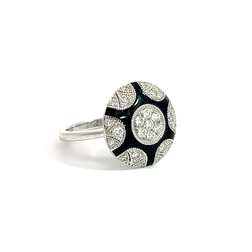18K White Gold Art Deco Ring
