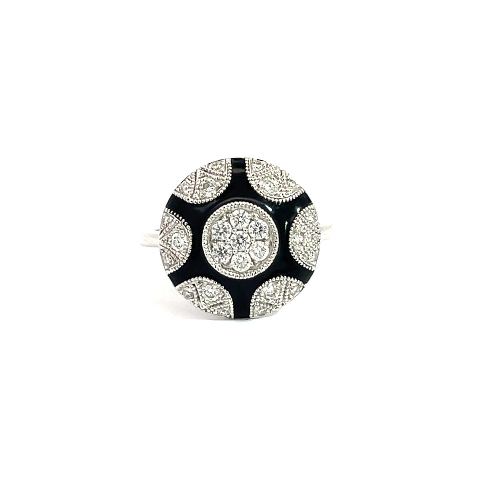18K White Gold Art Deco Ring