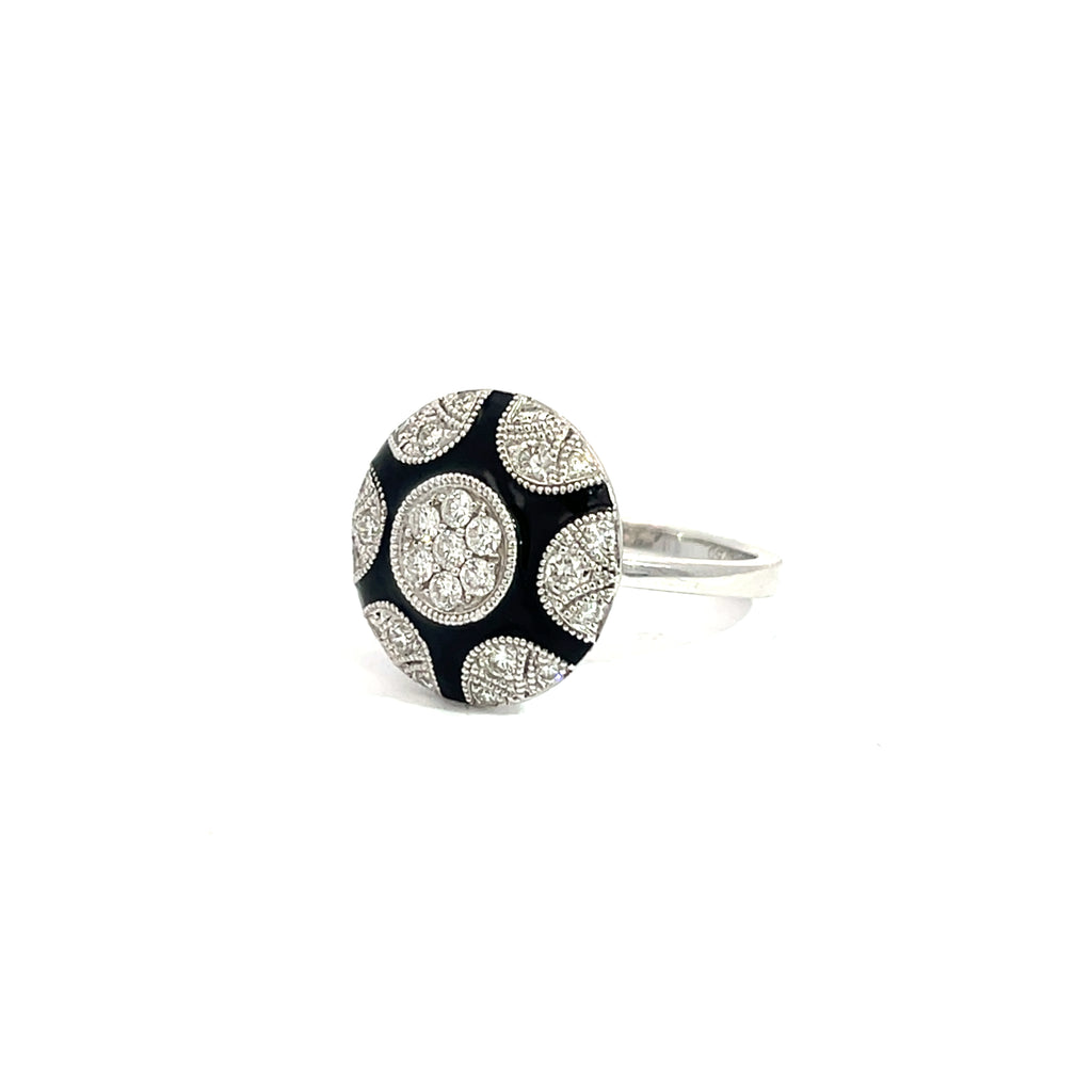 18K White Gold Art Deco Ring