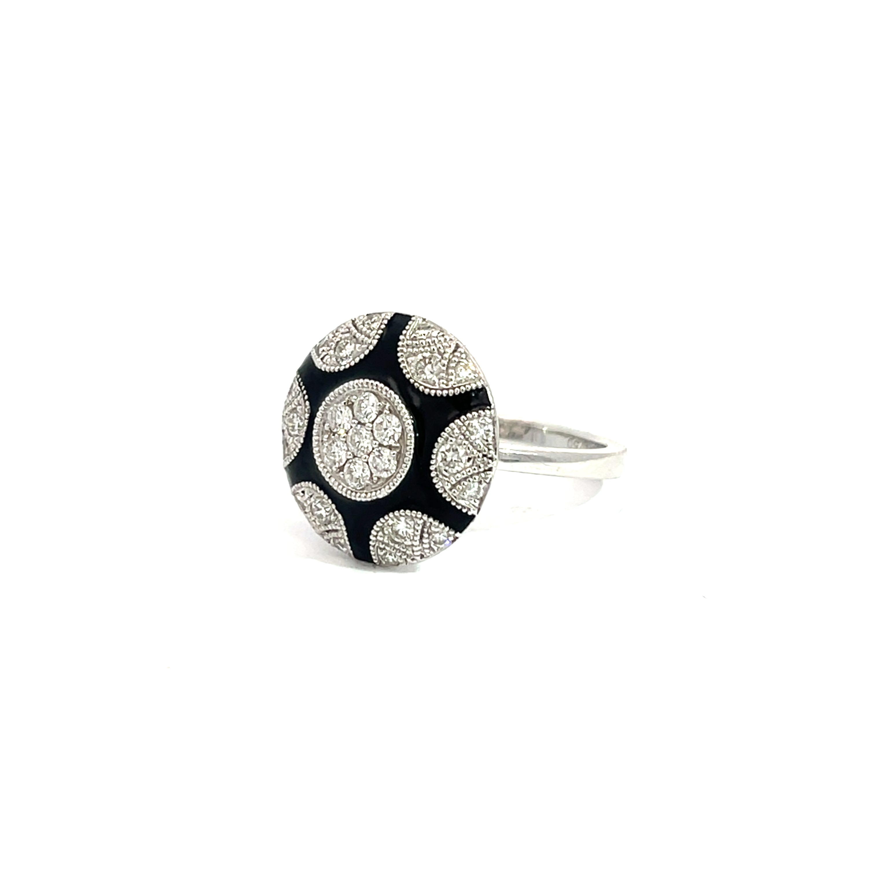 18K White Gold Art Deco Ring