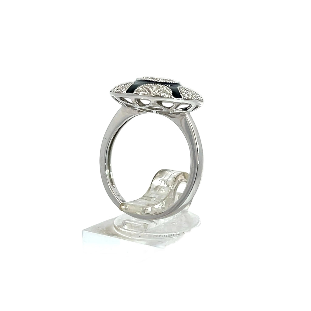 18K White Gold Art Deco Ring