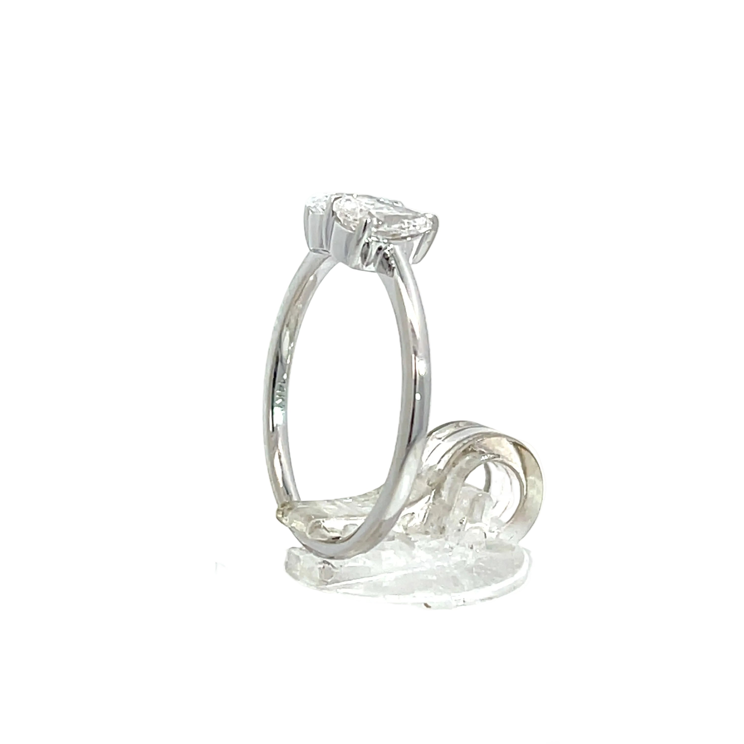 14K White Gold Two Stone Ring