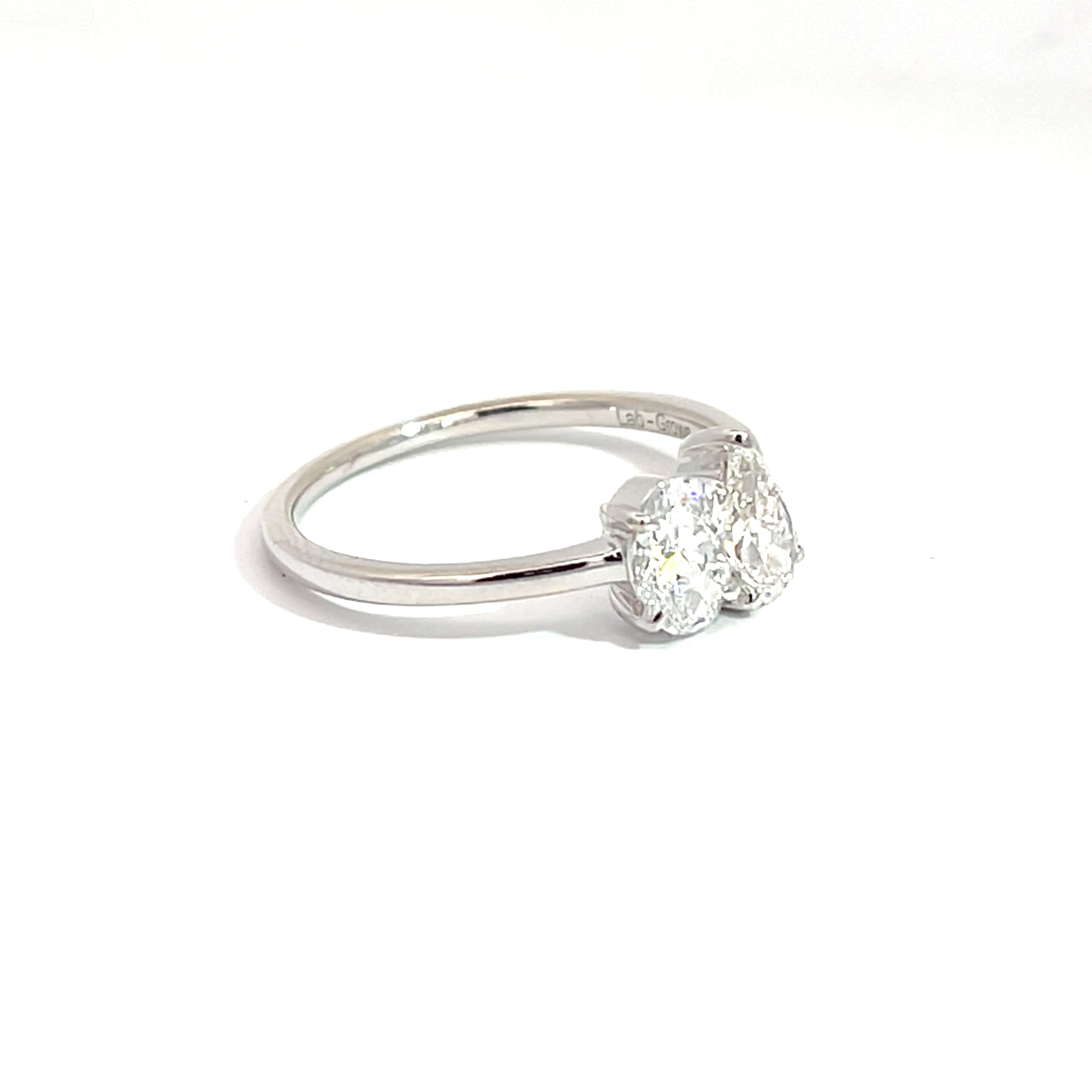 14K White Gold Two Stone Ring