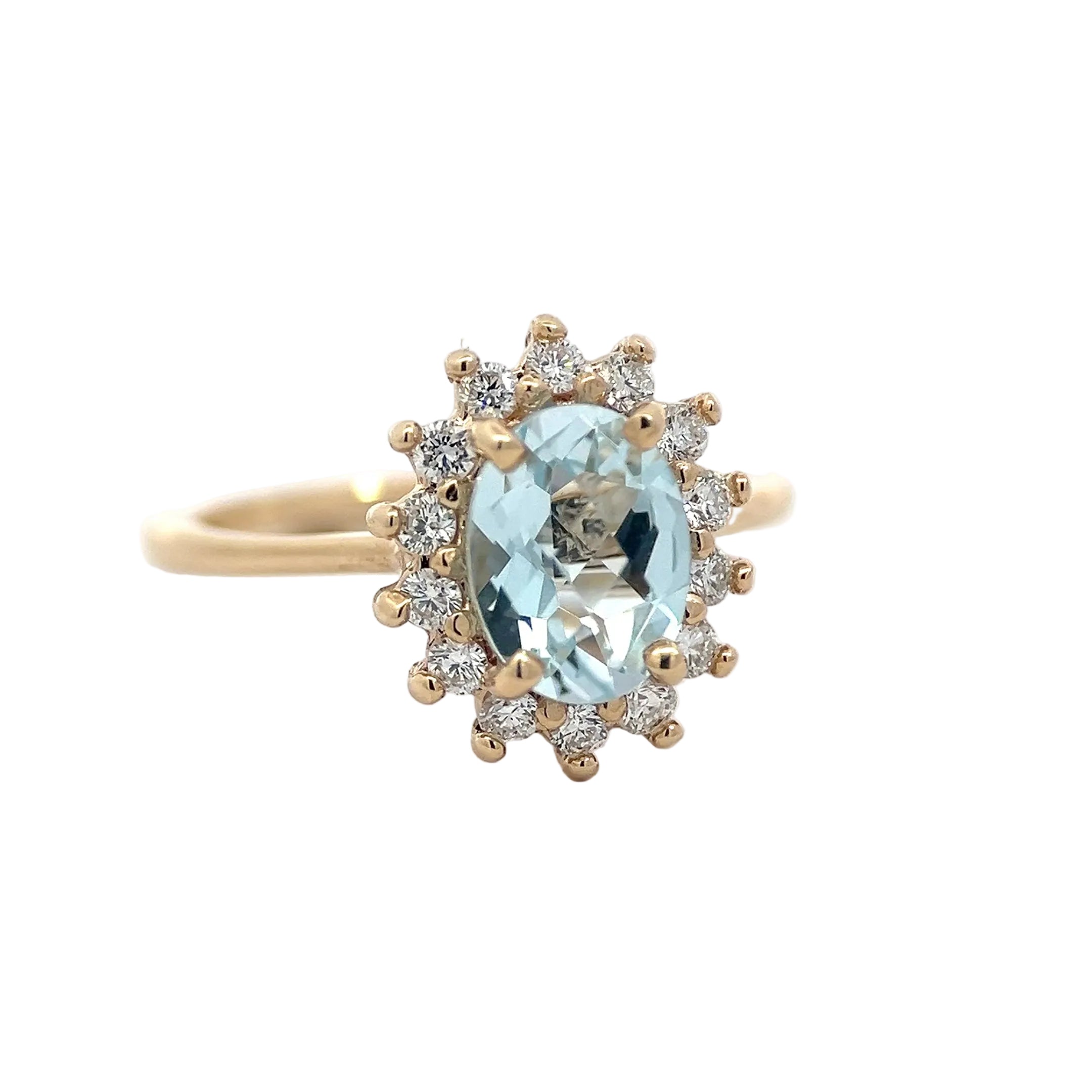 14K Yellow Gold Aquamarine Statement Ring
