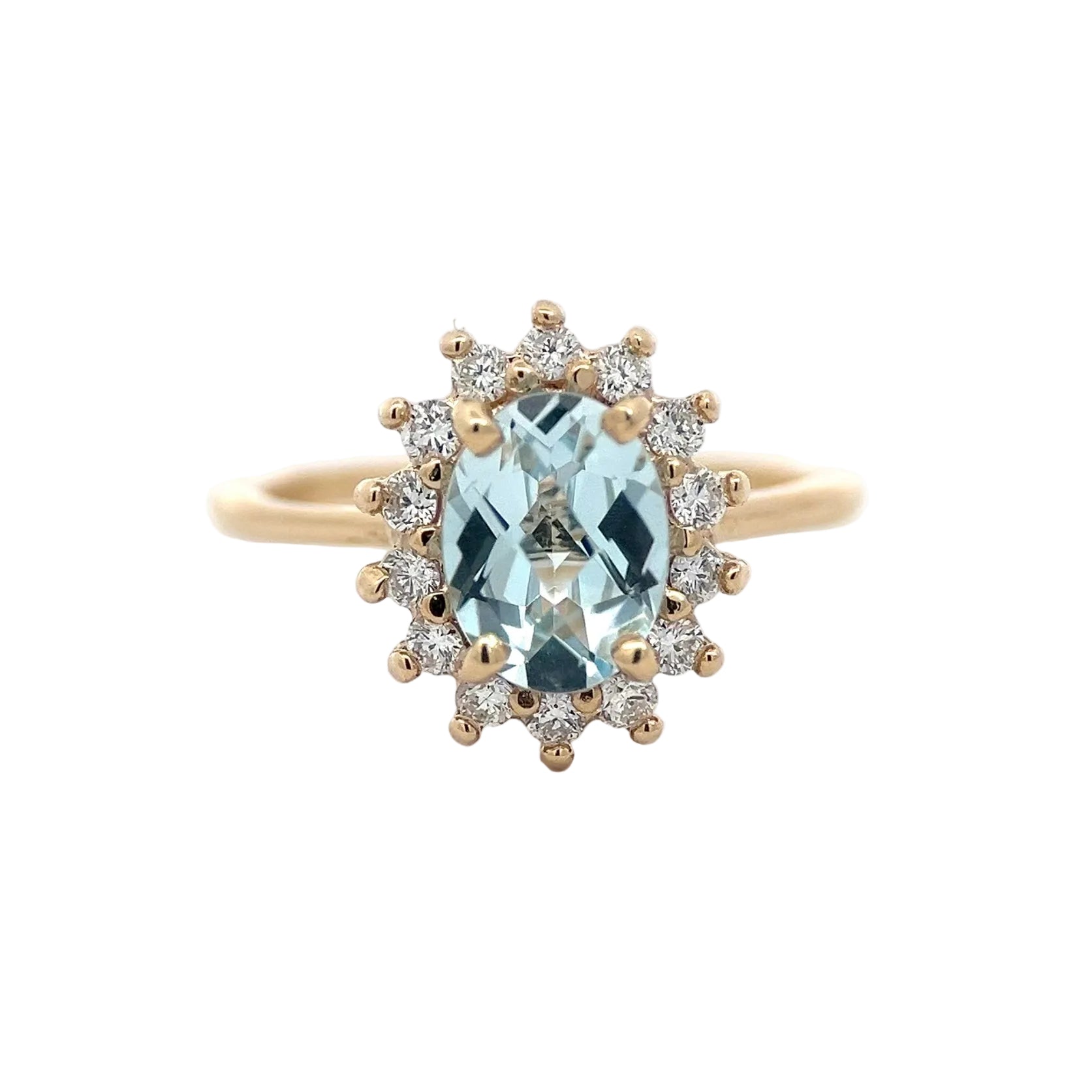 14K Yellow Gold Aquamarine Statement Ring