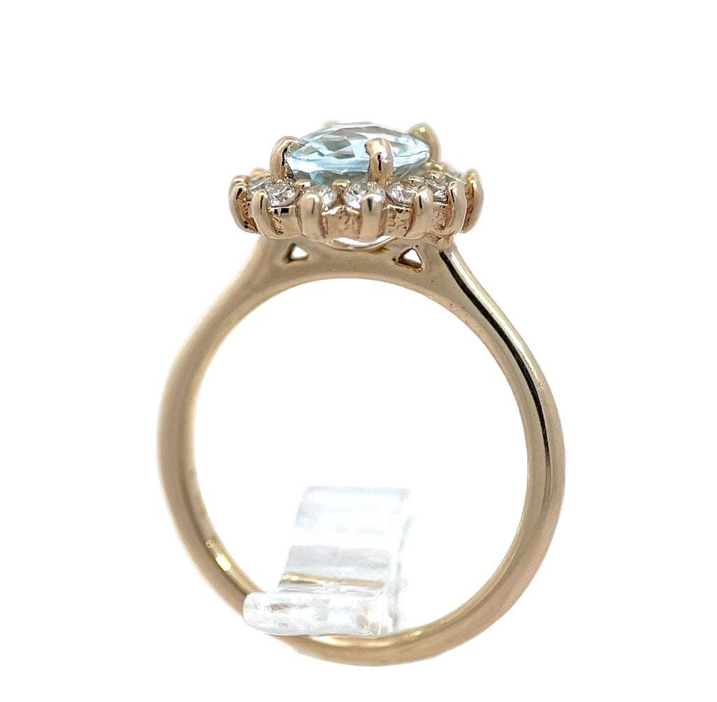 14K Yellow Gold Aquamarine Statement Ring