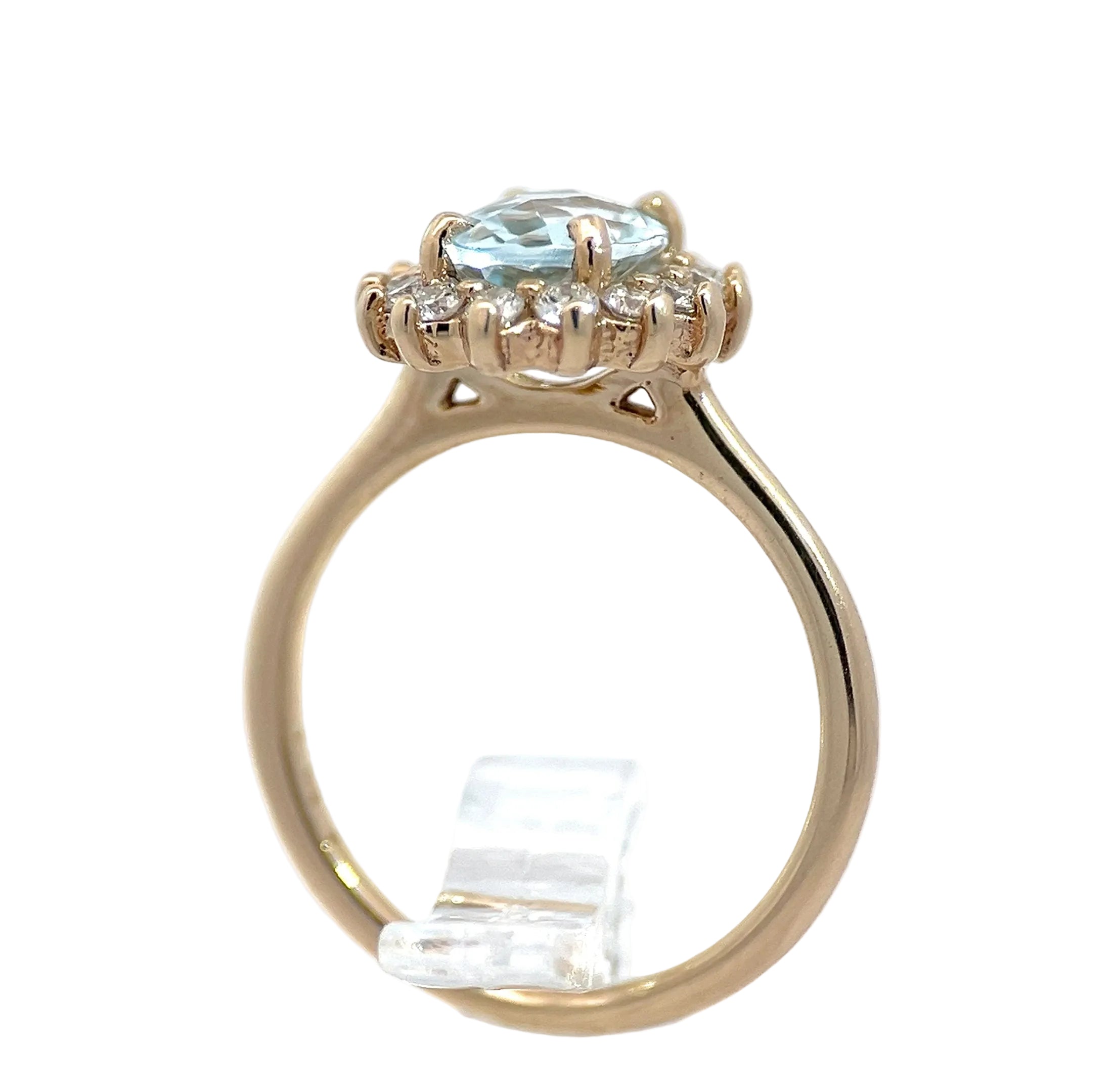 14K Yellow Gold Aquamarine Statement Ring