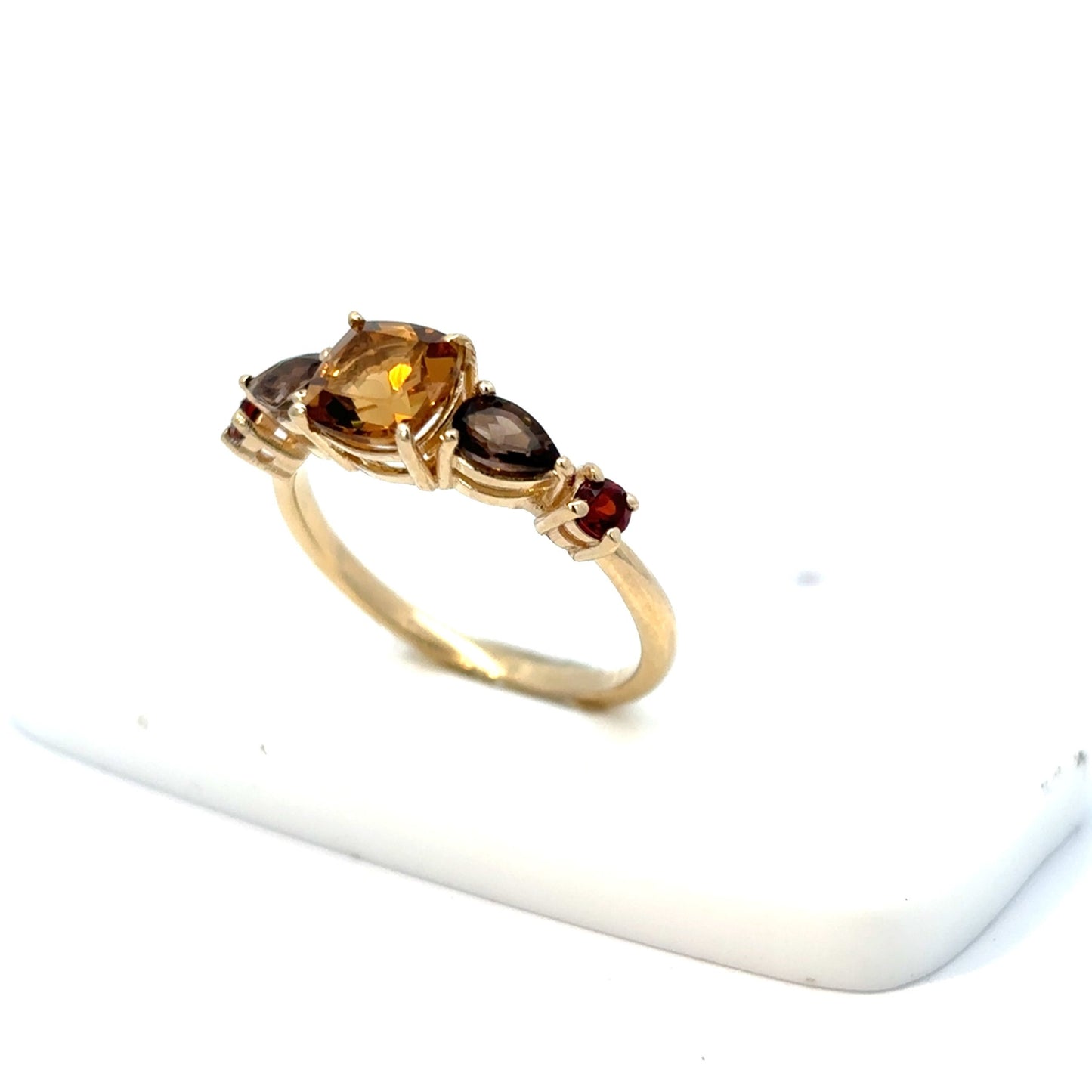 14K Yellow Gold Topaz Center Ring