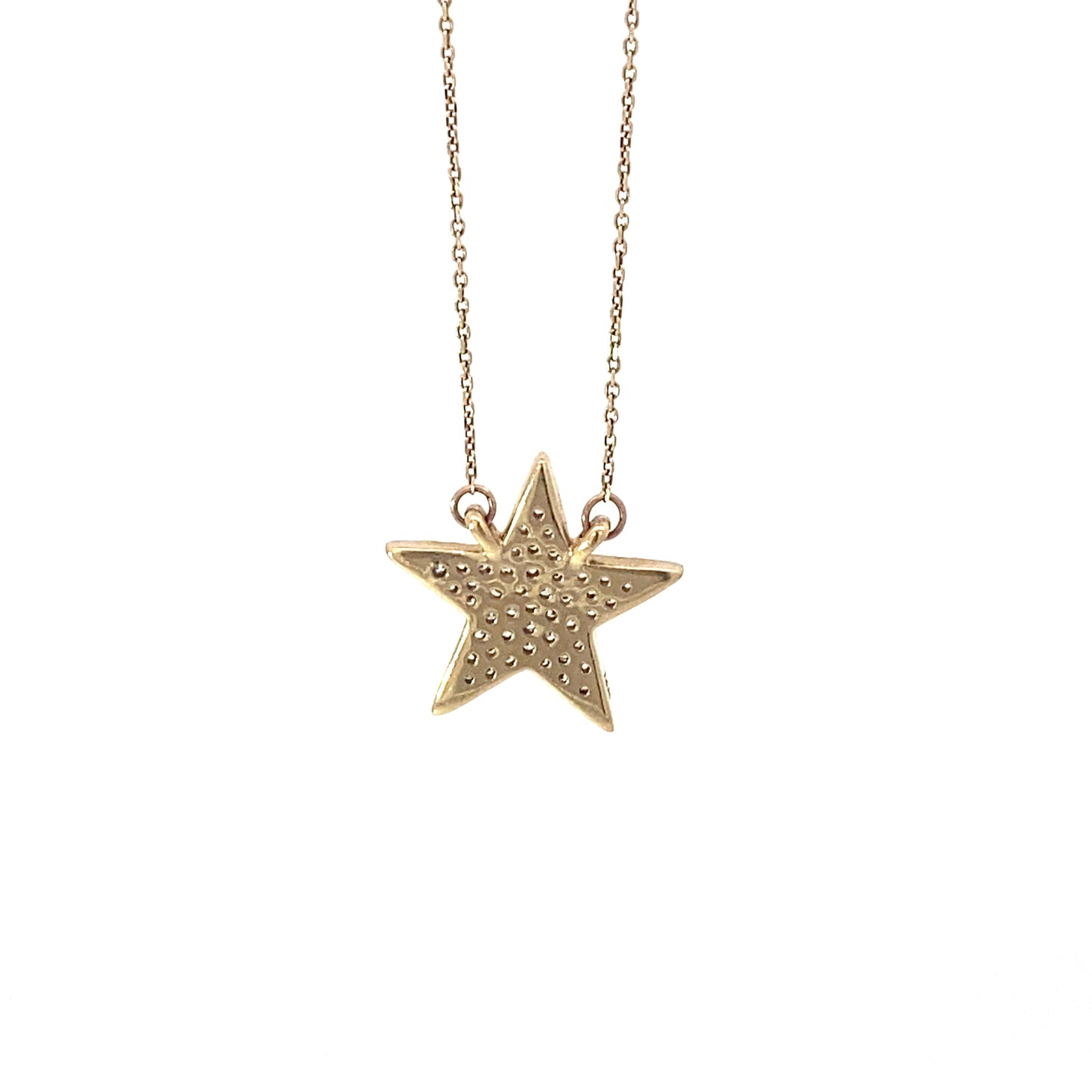 14K Yellow Gold and Diamond Star Pendant