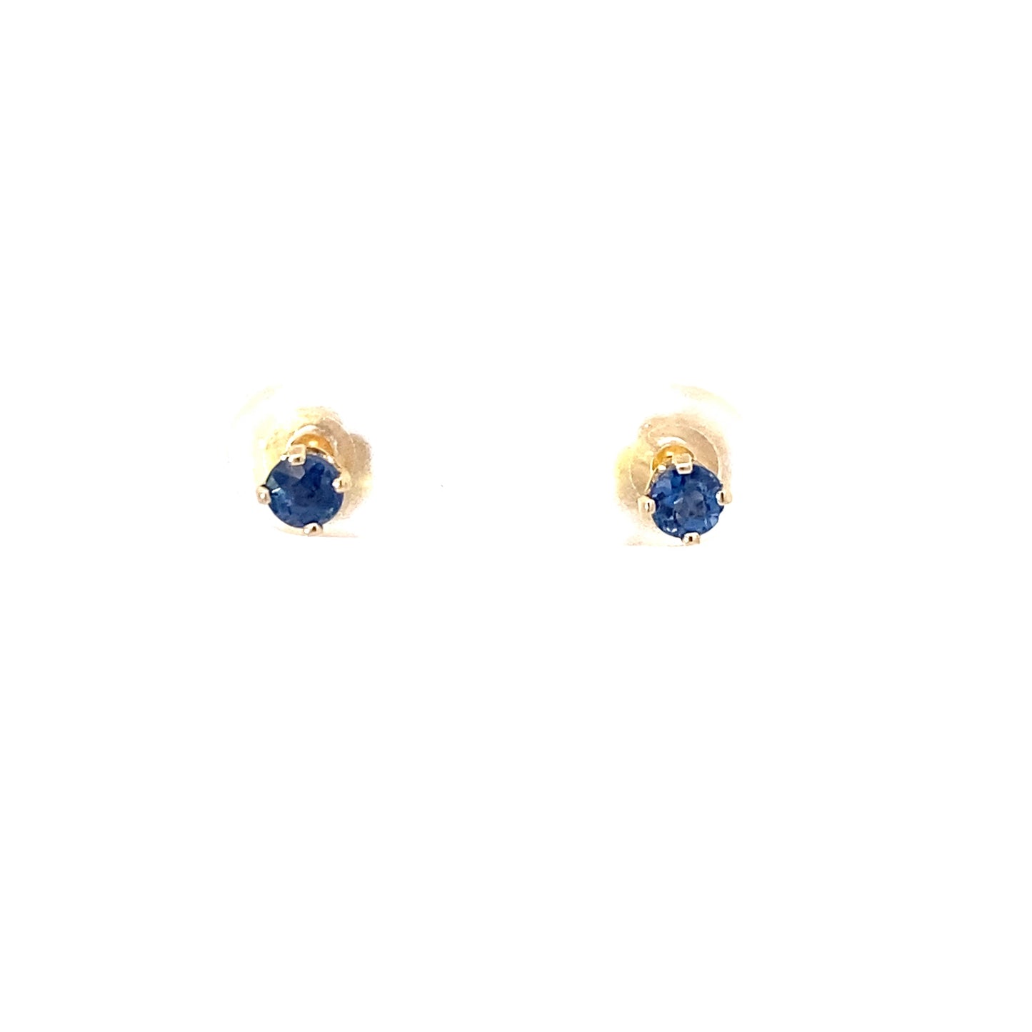 14K Yellow Gold Light Blue Sapphire Studs