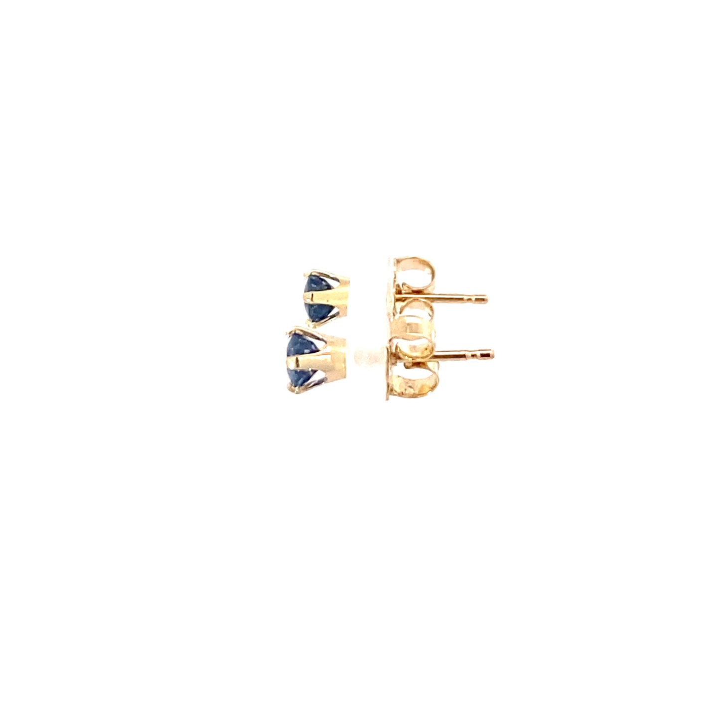 14K Yellow Gold Light Blue Sapphire Studs