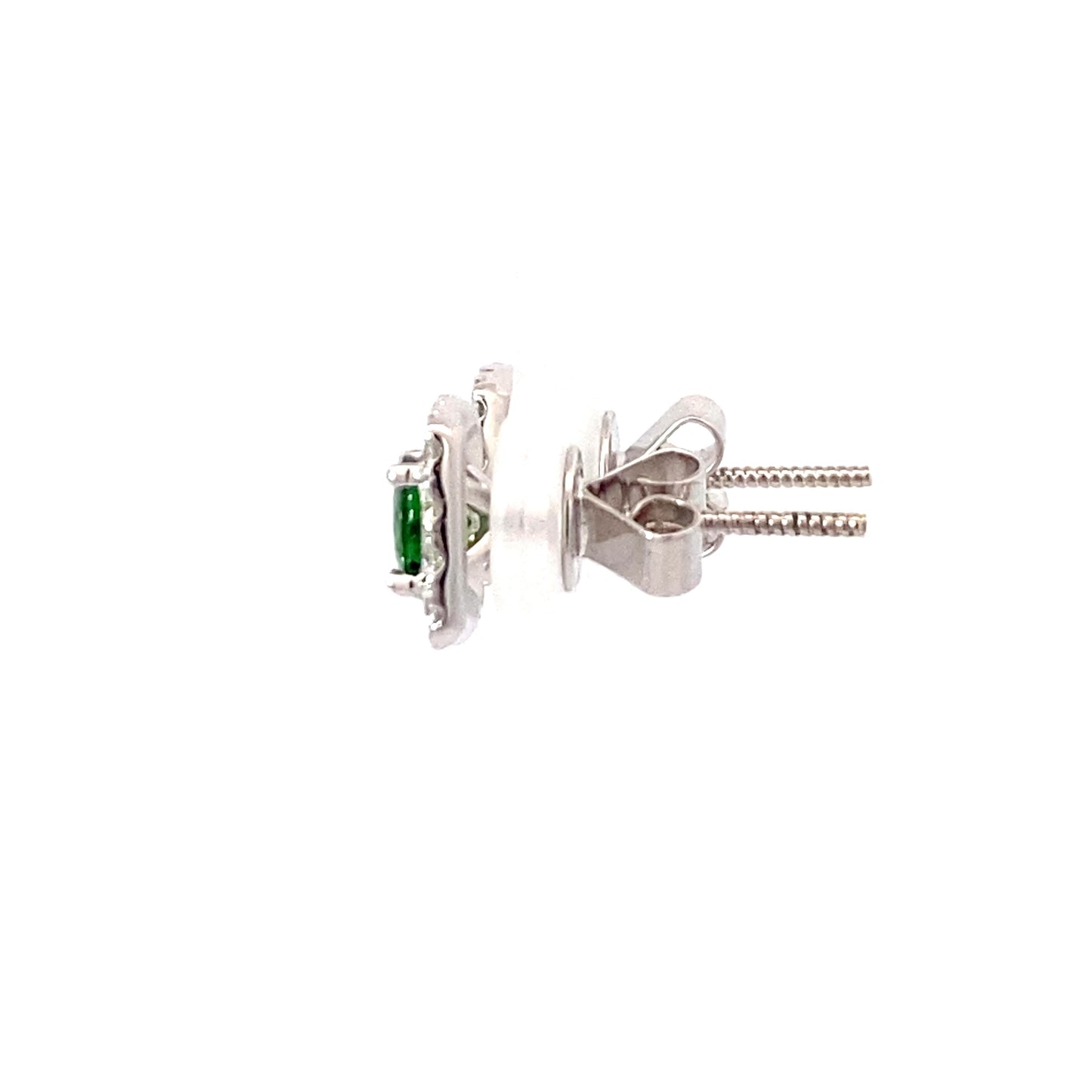 18K White Gold Tsavorite Square Studs