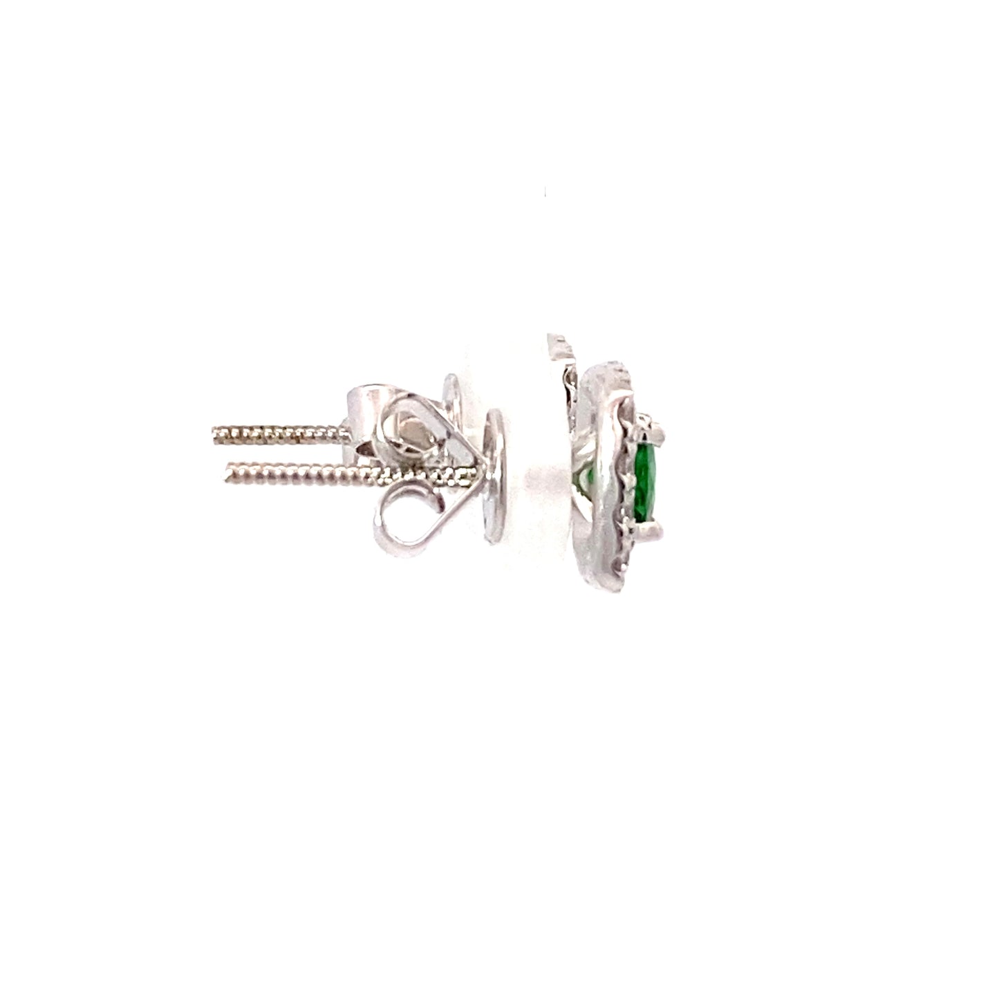 18K White Gold Tsavorite Square Studs