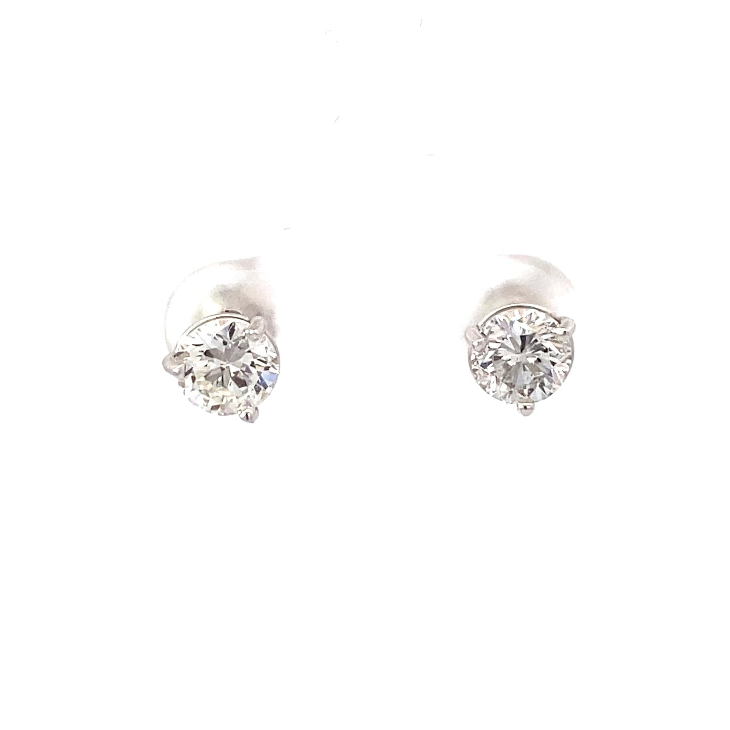 14K White Gold Diamond Studs