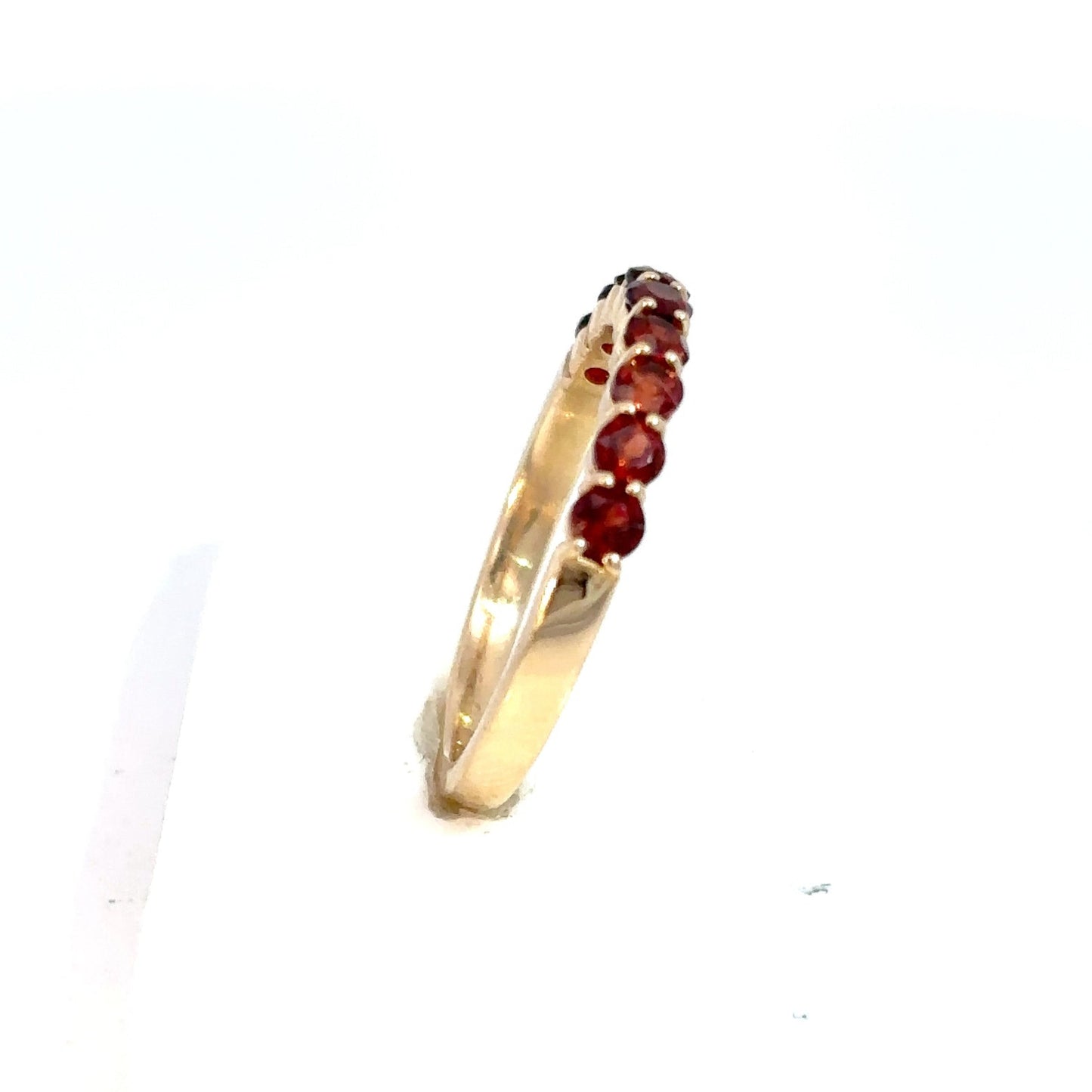 14K Yellow Gold Garnet Half Eternity Band