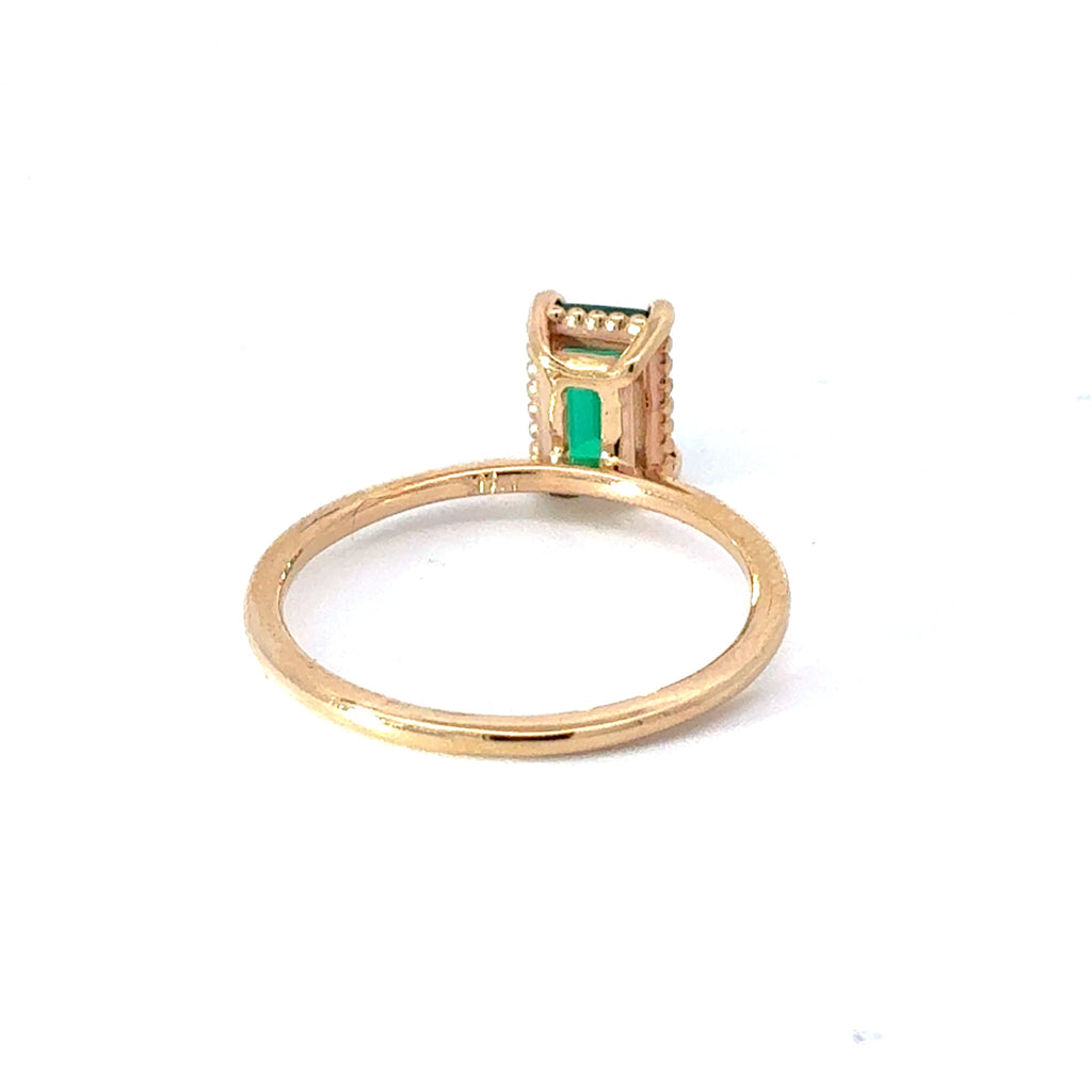 14K Yellow Gold Lab Grown Emerald