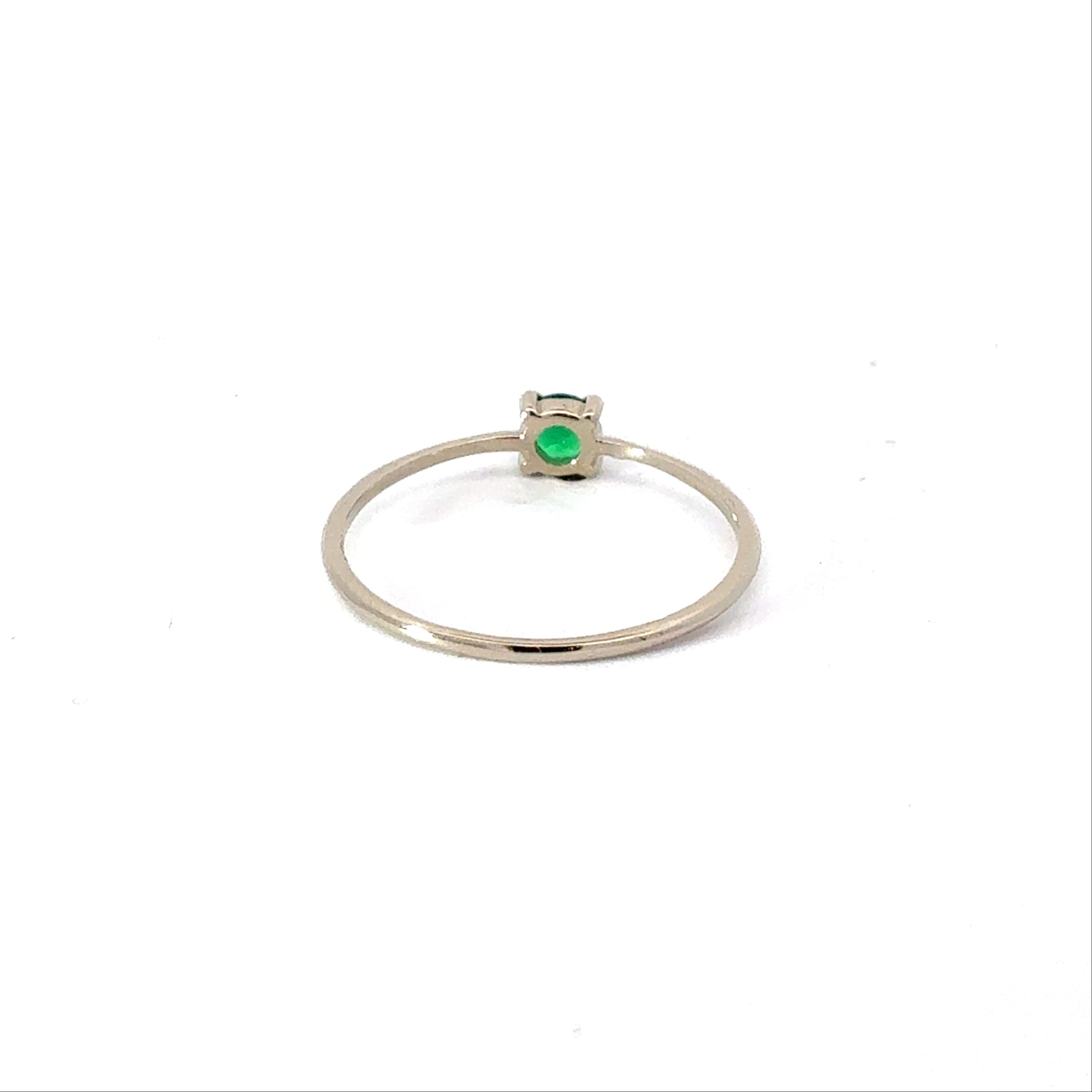 10K White Gold Lab Grown Emerald Ring