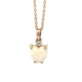 14K Yellow Gold Heart Opal Pendant