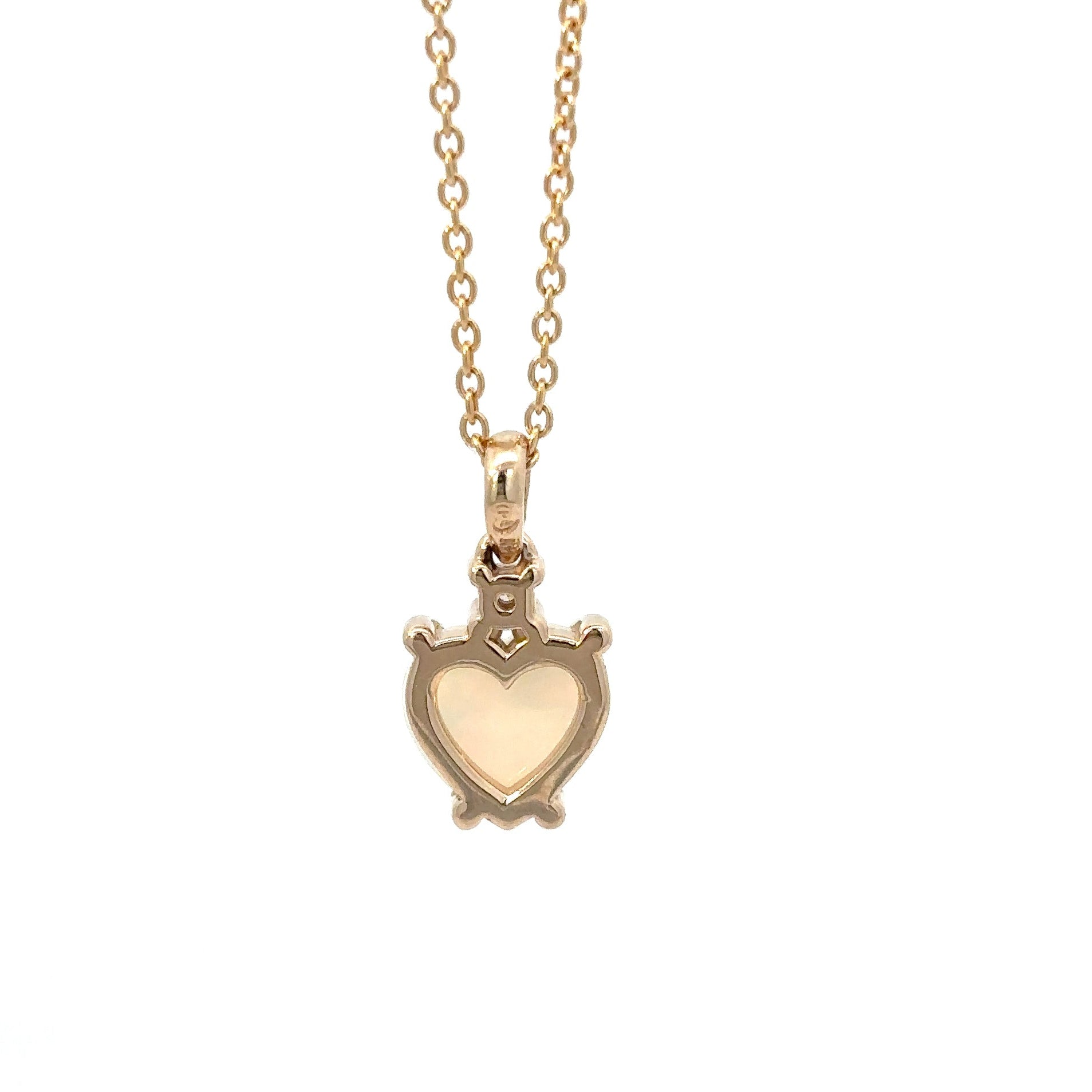 14K Yellow Gold Heart Opal Pendant