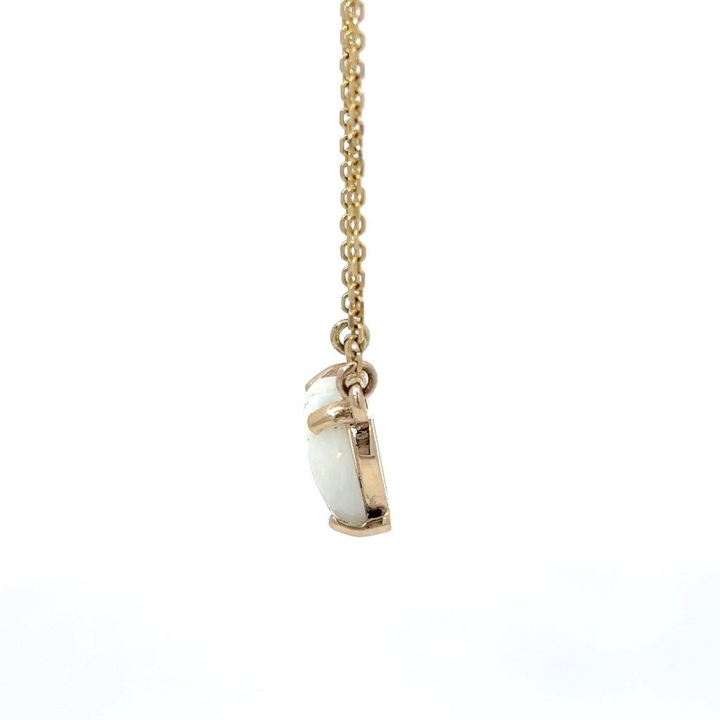 14K Yellow Gold Heart Opal Pendant